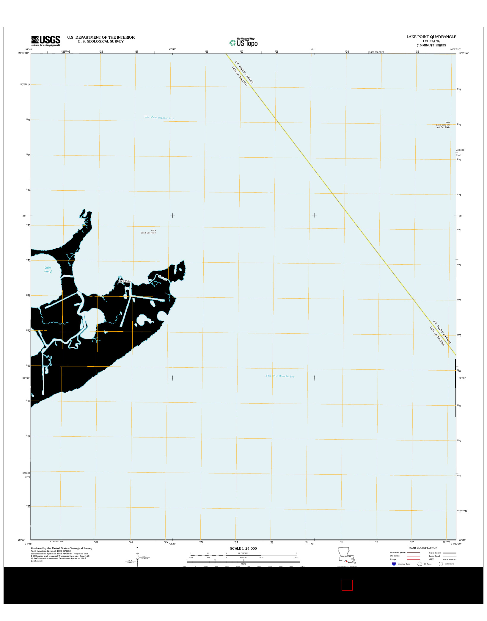 USGS US TOPO 7.5-MINUTE MAP FOR LAKE POINT, LA 2012