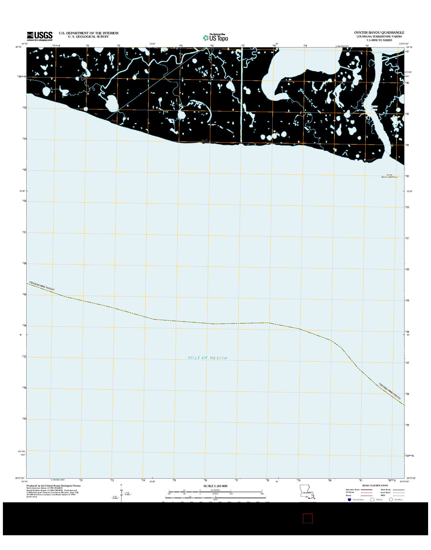 USGS US TOPO 7.5-MINUTE MAP FOR OYSTER BAYOU, LA 2012