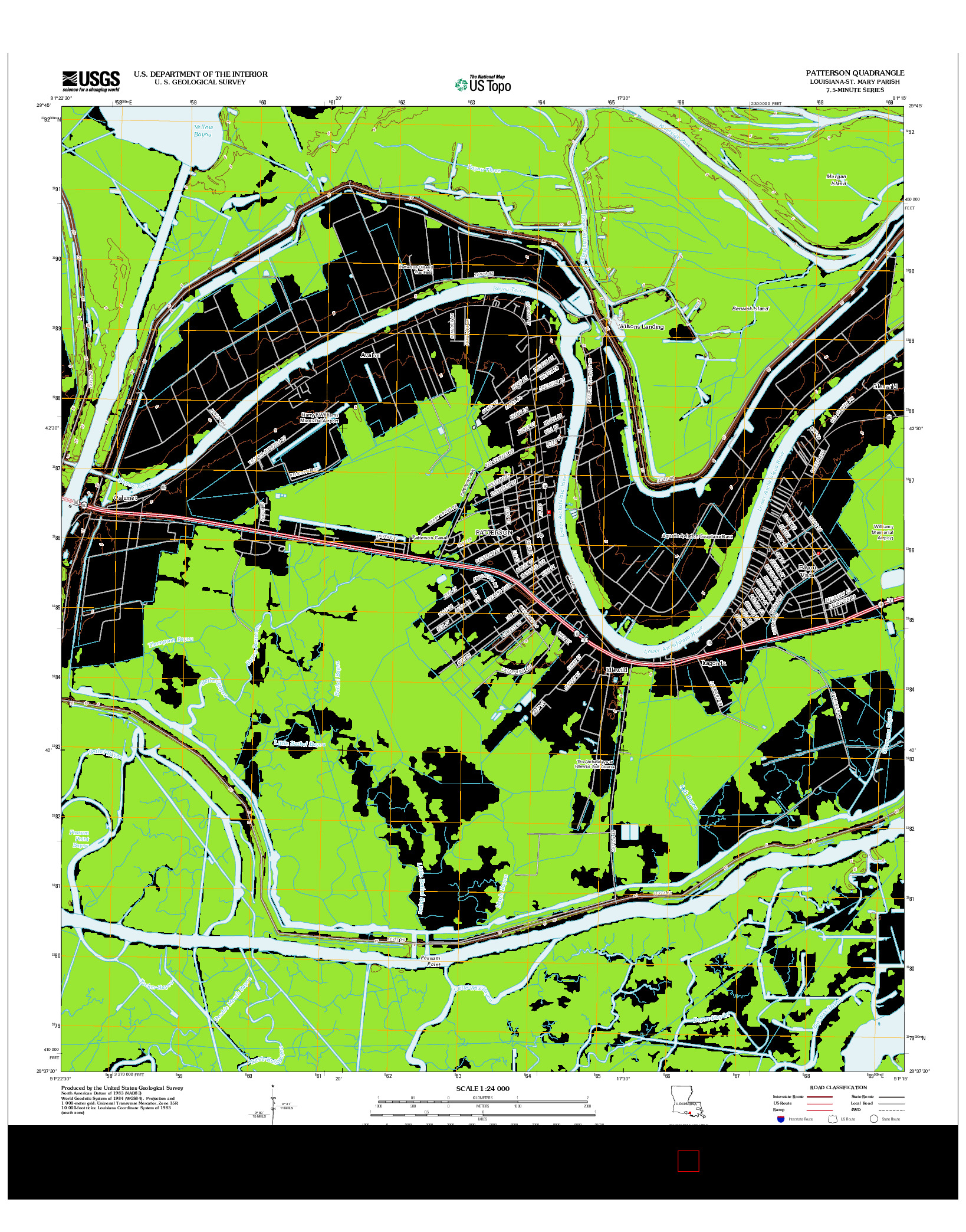 USGS US TOPO 7.5-MINUTE MAP FOR PATTERSON, LA 2012