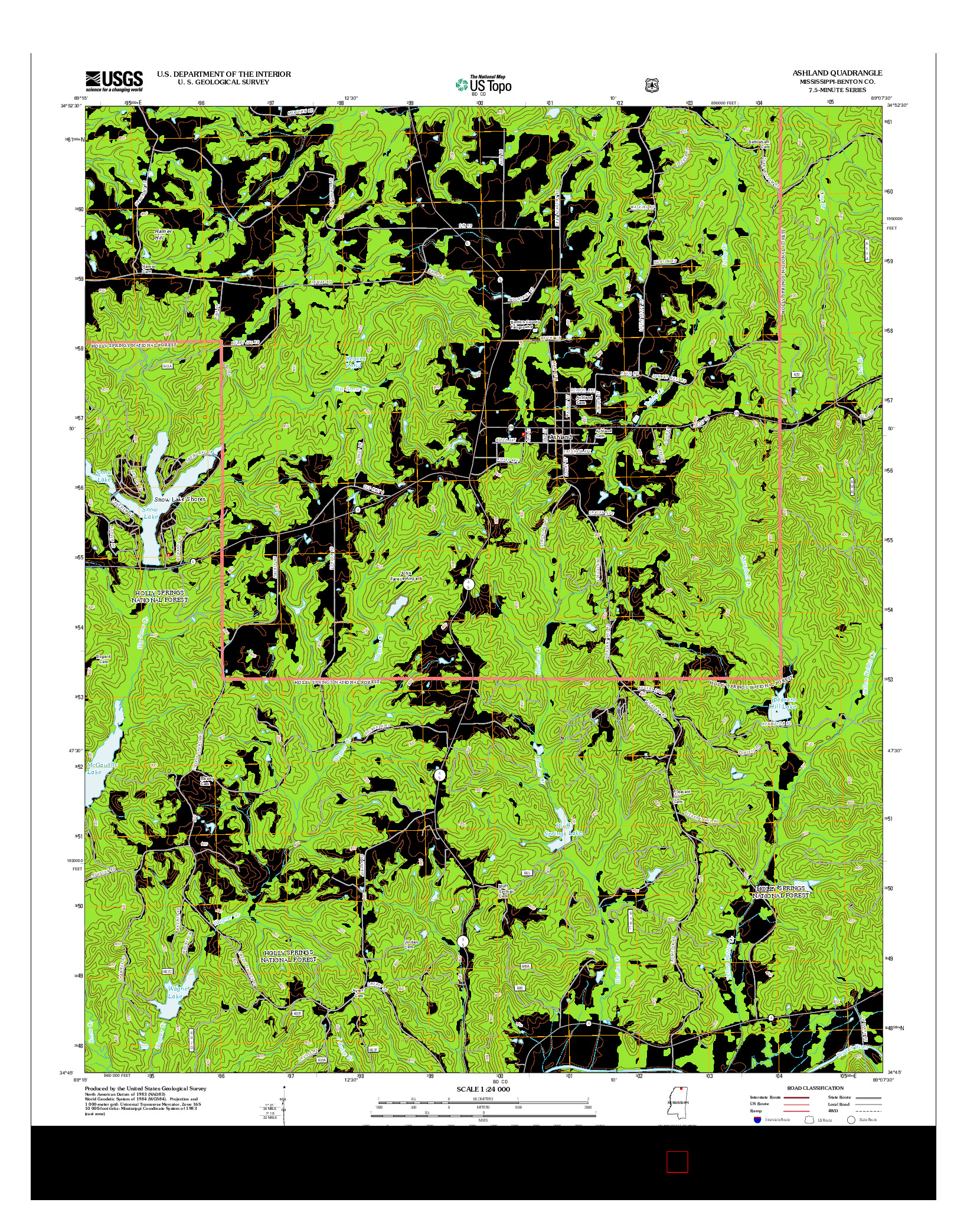 USGS US TOPO 7.5-MINUTE MAP FOR ASHLAND, MS 2012