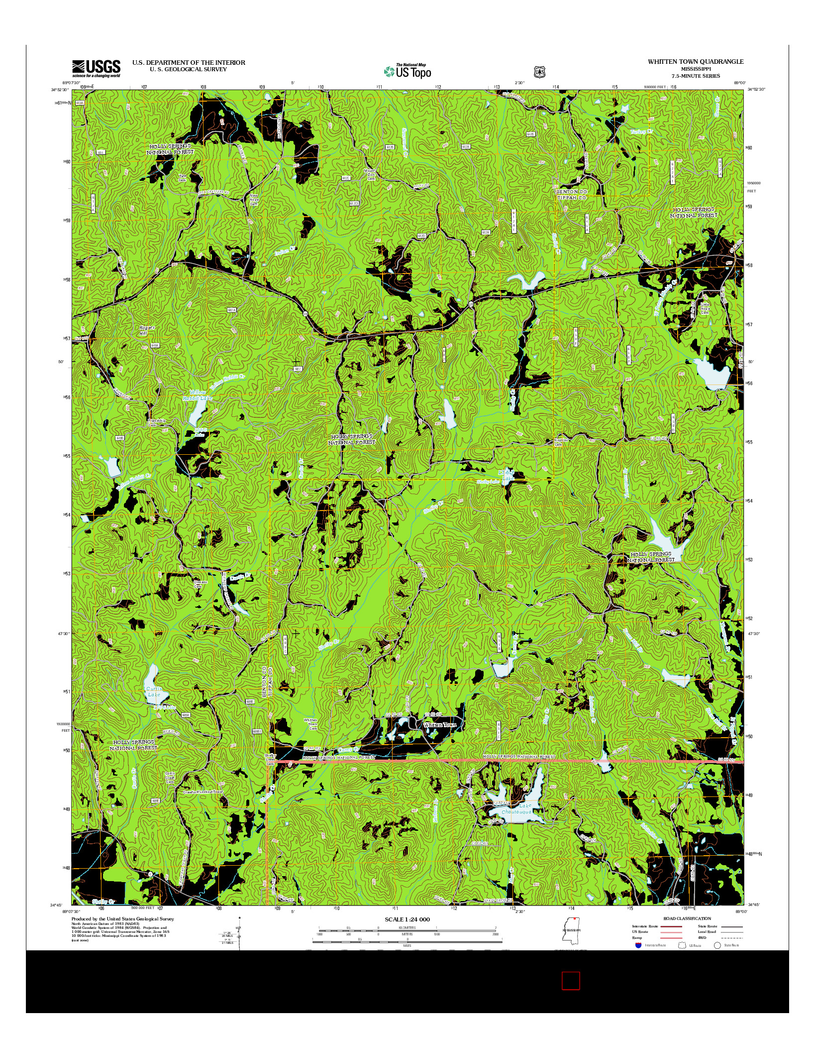 USGS US TOPO 7.5-MINUTE MAP FOR WHITTEN TOWN, MS 2012