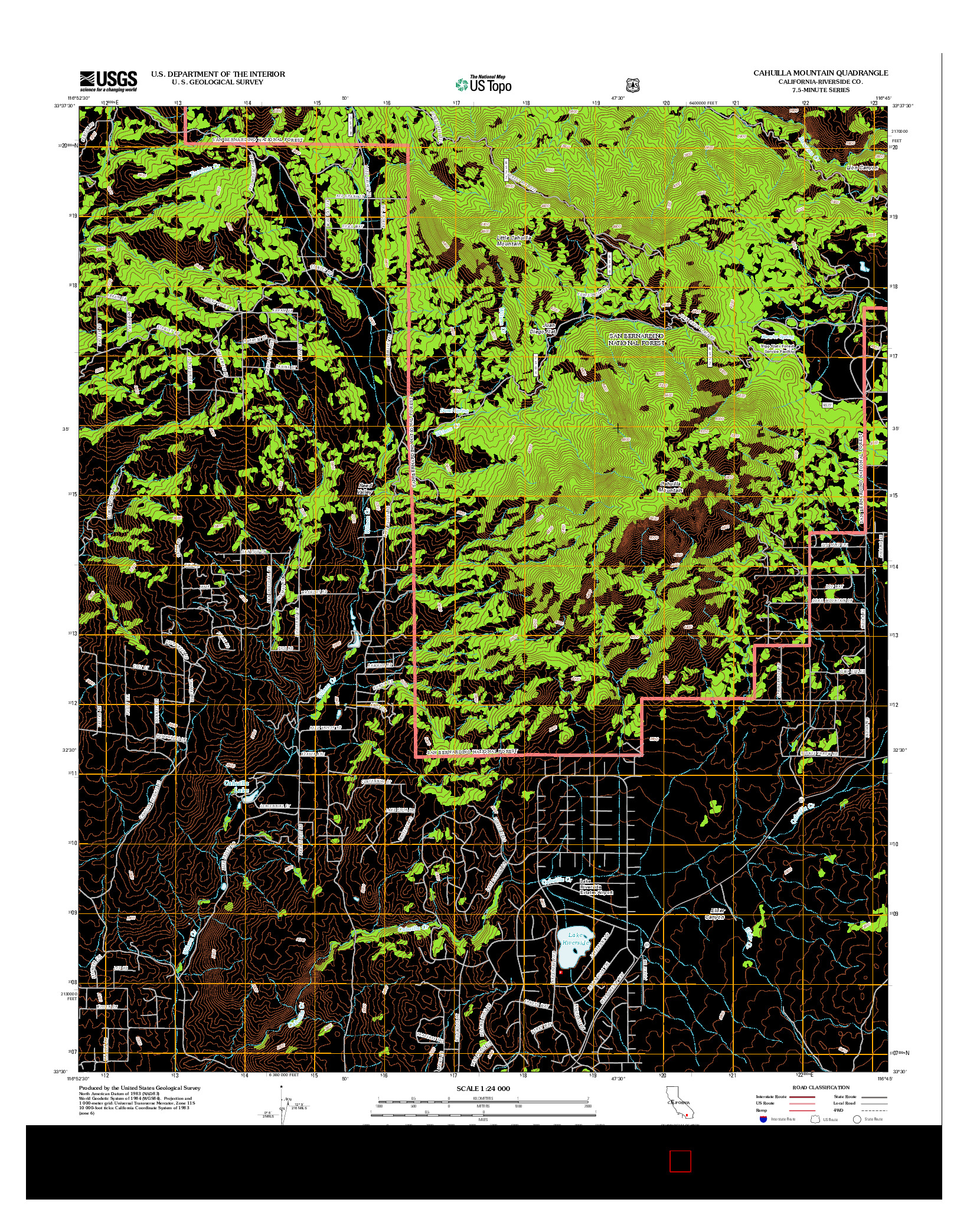 USGS US TOPO 7.5-MINUTE MAP FOR CAHUILLA MOUNTAIN, CA 2012