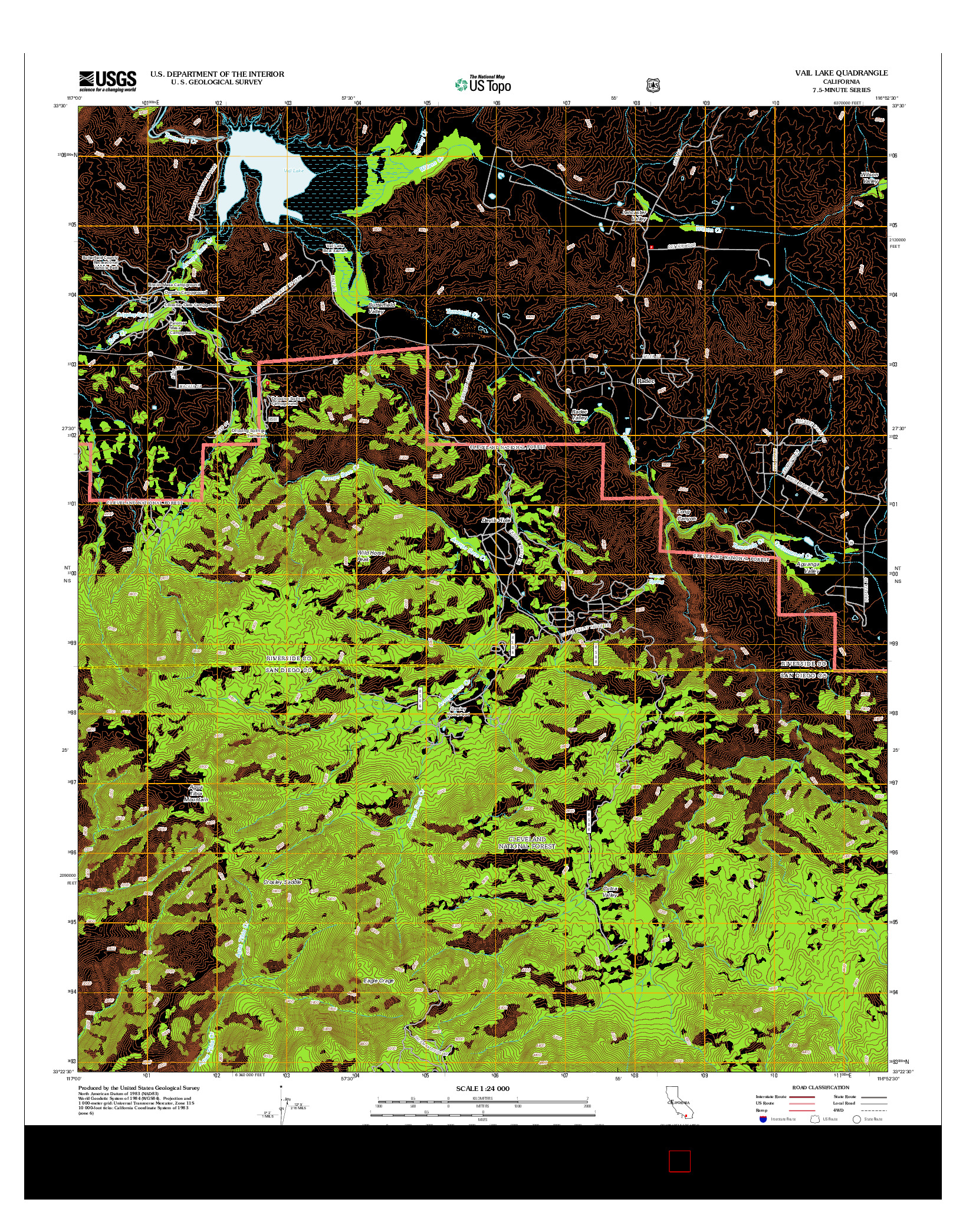 USGS US TOPO 7.5-MINUTE MAP FOR VAIL LAKE, CA 2012