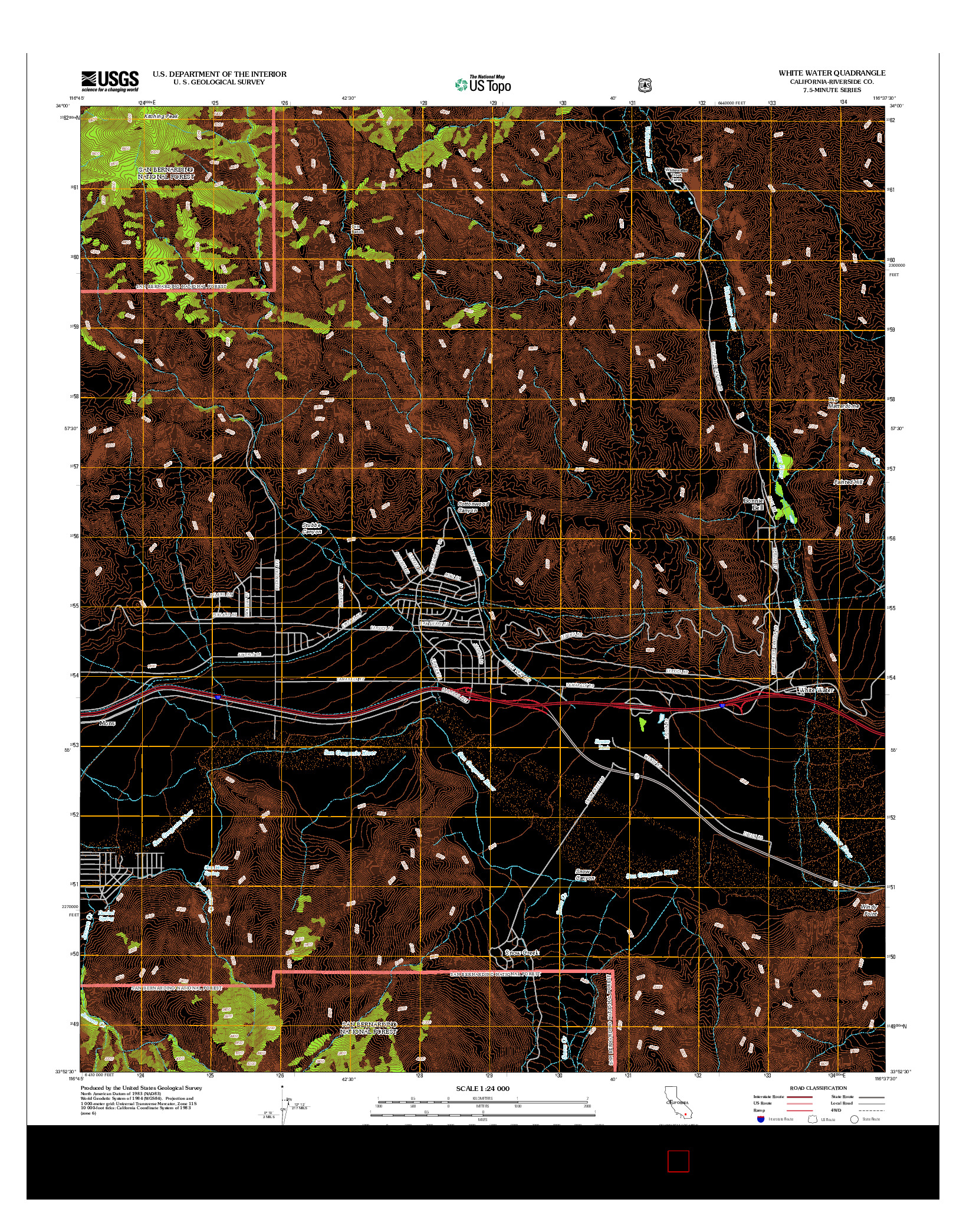 USGS US TOPO 7.5-MINUTE MAP FOR WHITE WATER, CA 2012