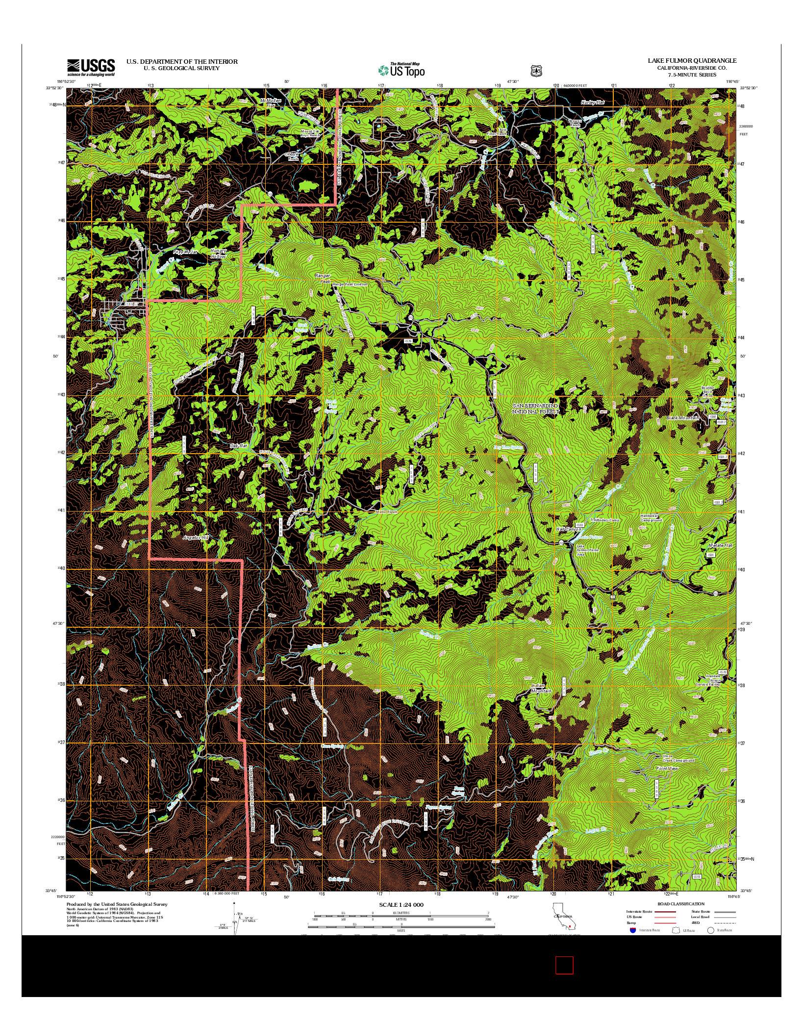 USGS US TOPO 7.5-MINUTE MAP FOR LAKE FULMOR, CA 2012