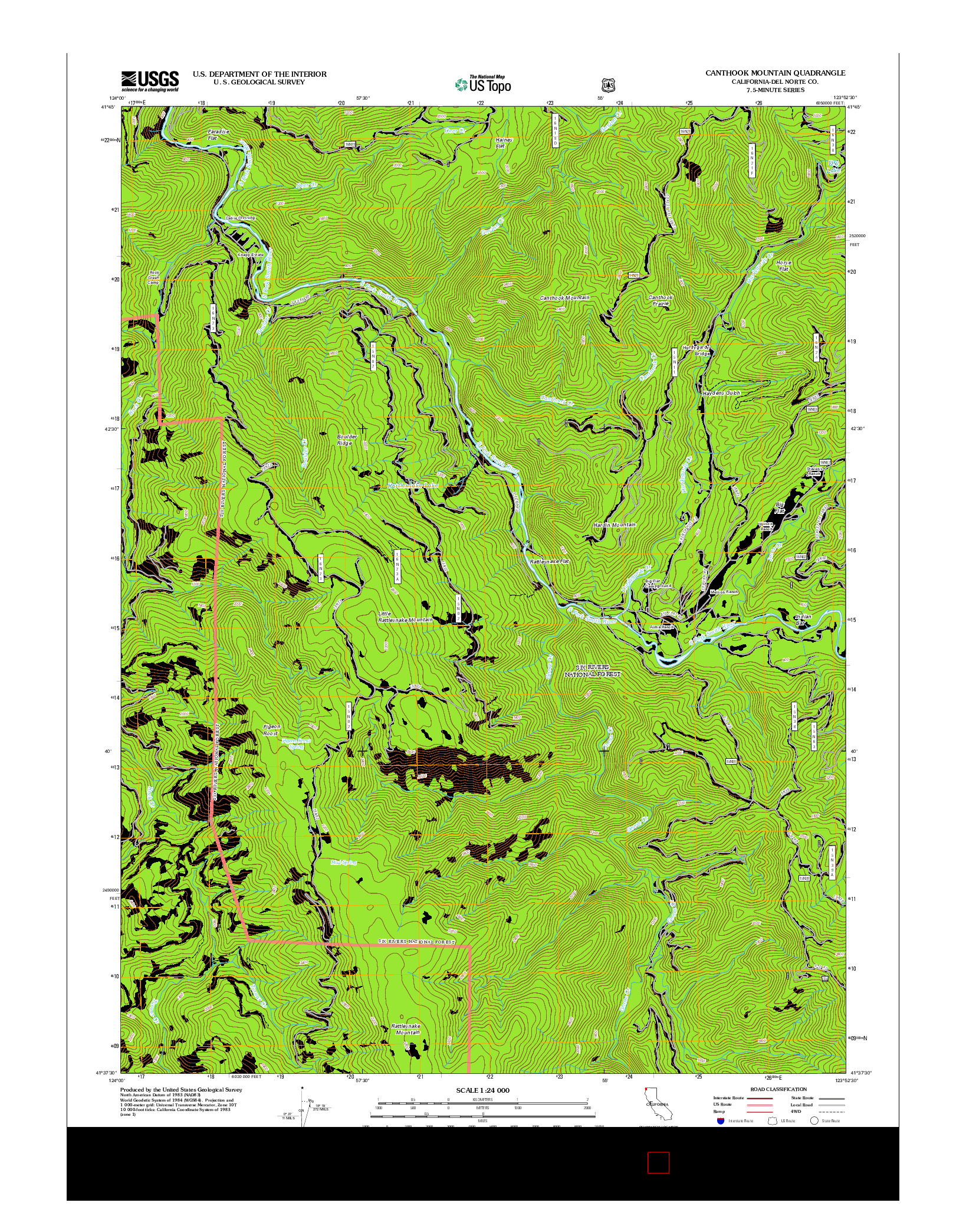 USGS US TOPO 7.5-MINUTE MAP FOR CANTHOOK MOUNTAIN, CA 2012