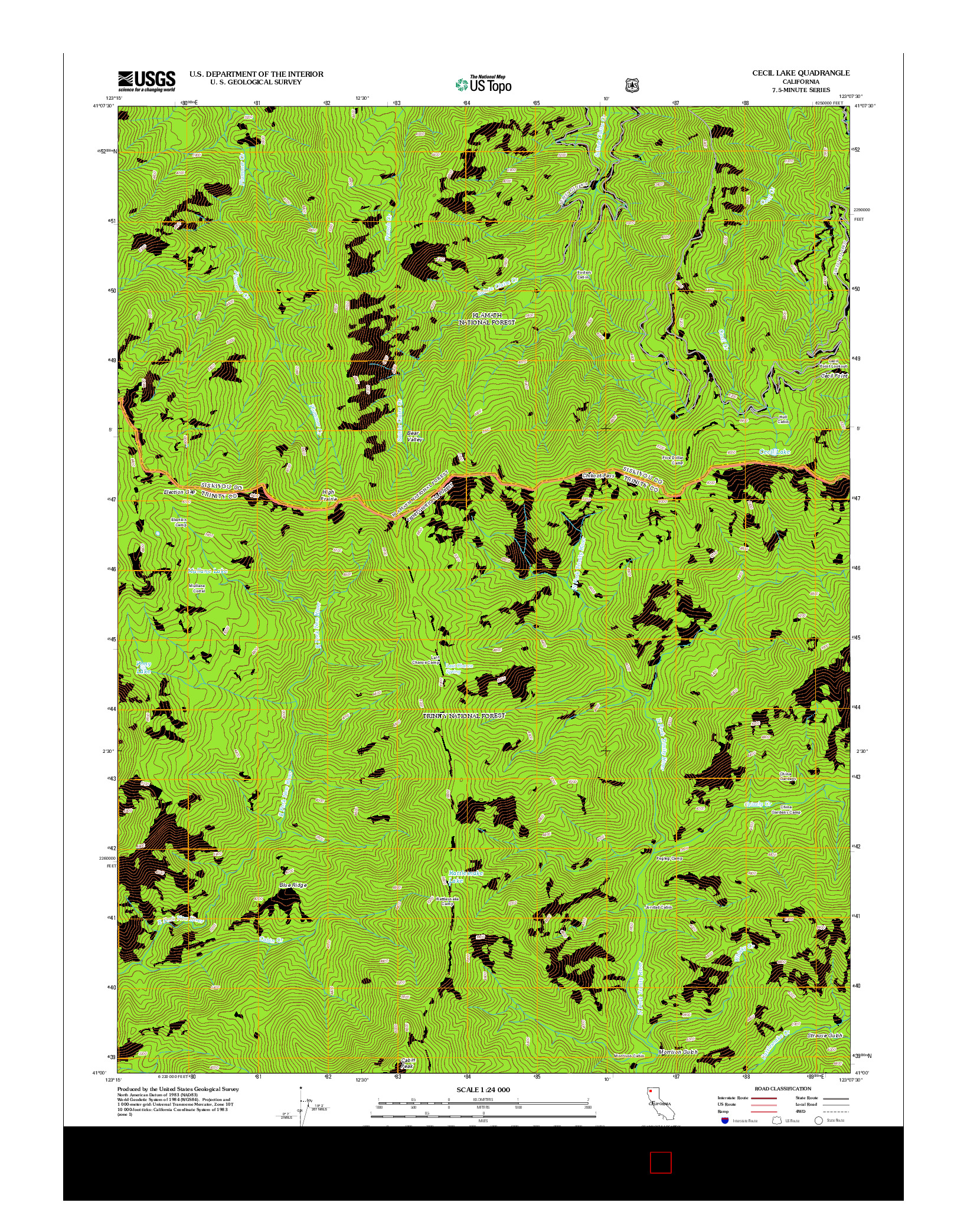 USGS US TOPO 7.5-MINUTE MAP FOR CECIL LAKE, CA 2012