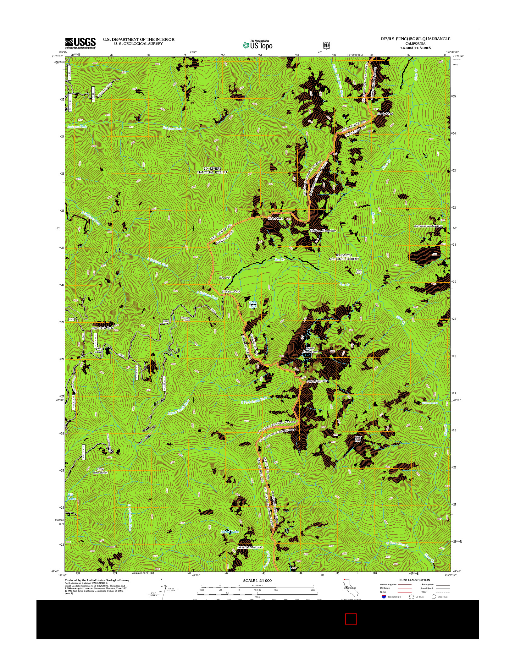 USGS US TOPO 7.5-MINUTE MAP FOR DEVILS PUNCHBOWL, CA 2012