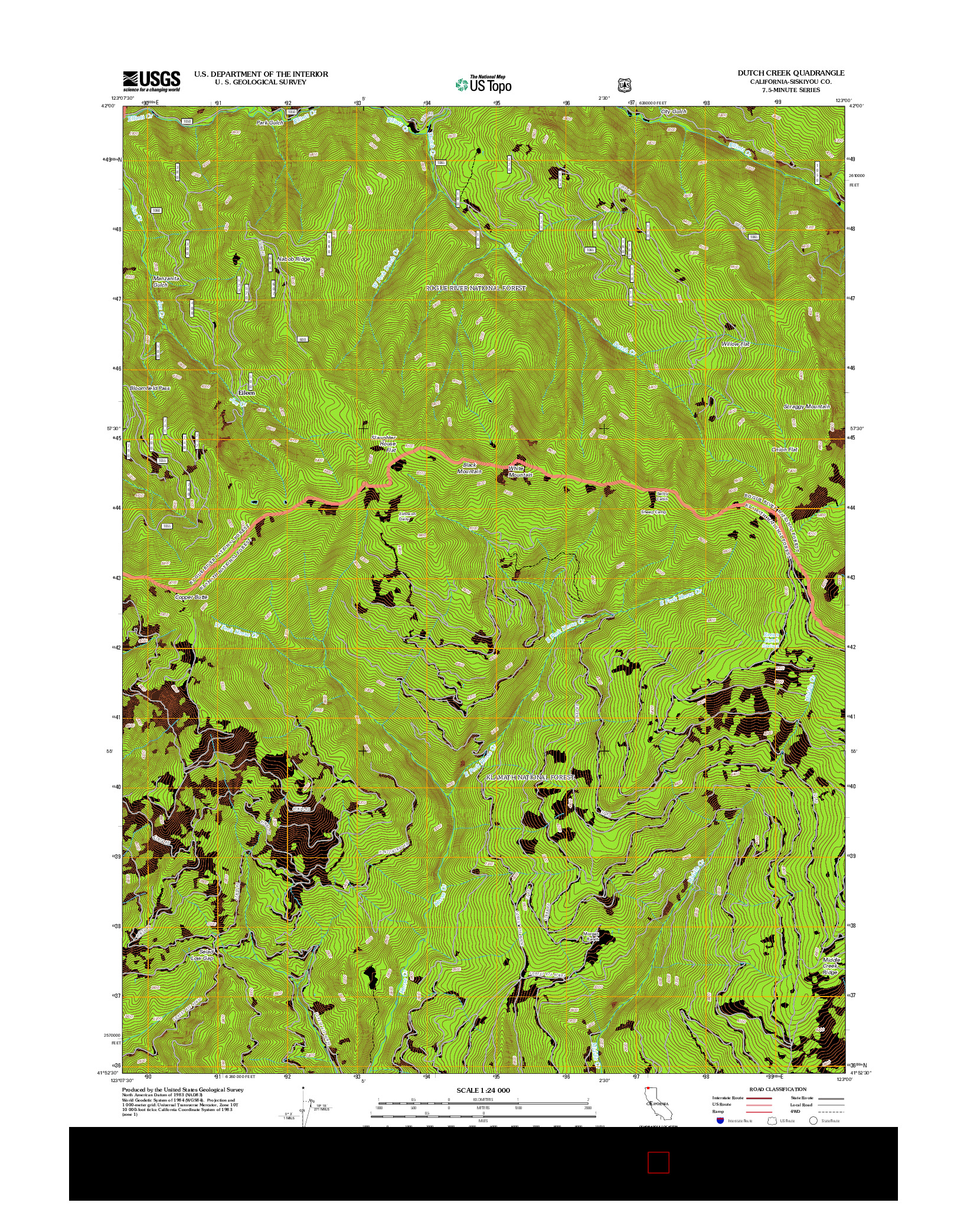 USGS US TOPO 7.5-MINUTE MAP FOR DUTCH CREEK, CA 2012