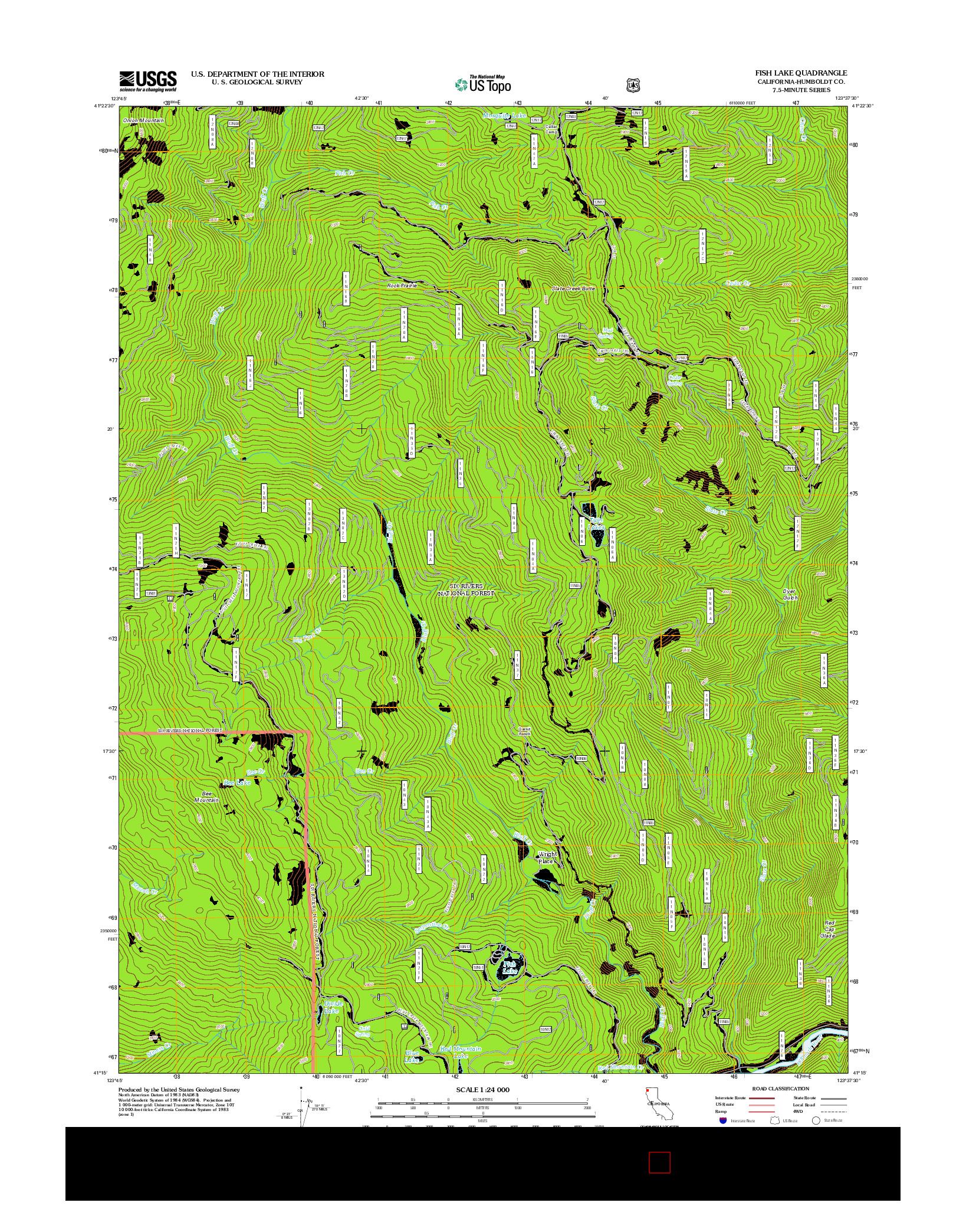 USGS US TOPO 7.5-MINUTE MAP FOR FISH LAKE, CA 2012