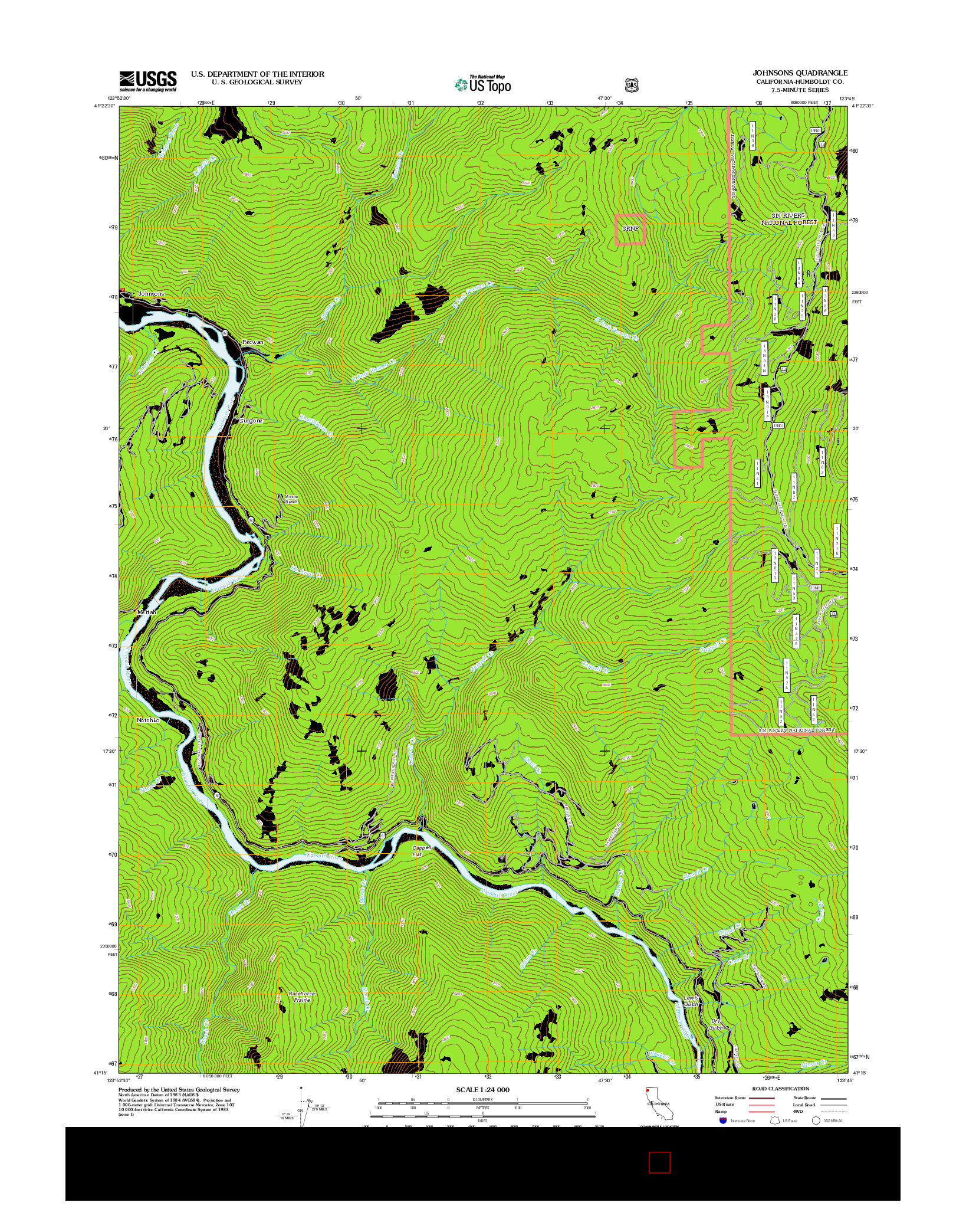 USGS US TOPO 7.5-MINUTE MAP FOR JOHNSONS, CA 2012