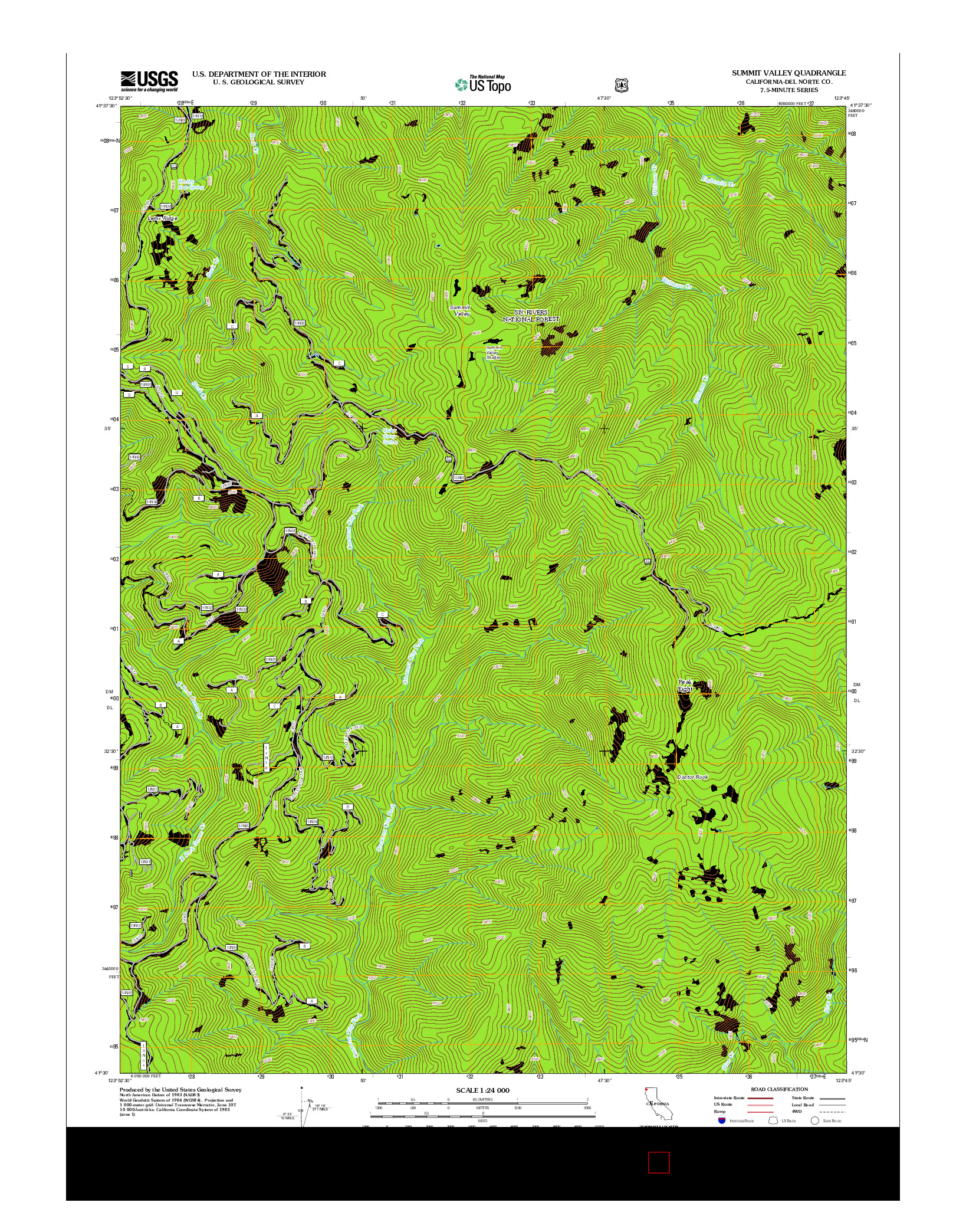 USGS US TOPO 7.5-MINUTE MAP FOR SUMMIT VALLEY, CA 2012