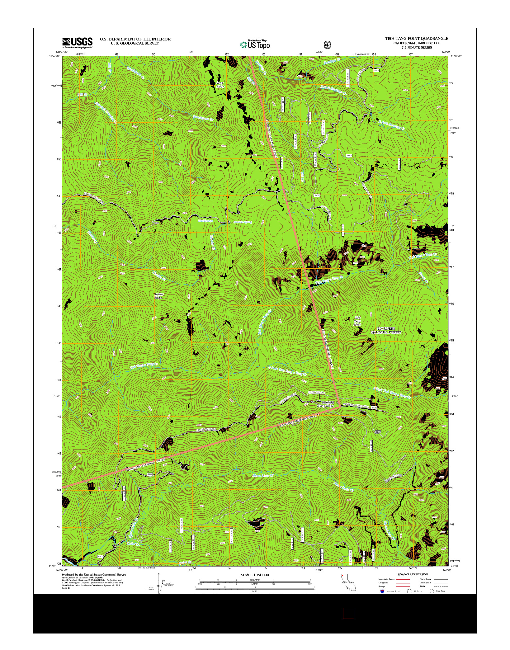 USGS US TOPO 7.5-MINUTE MAP FOR TISH TANG POINT, CA 2012