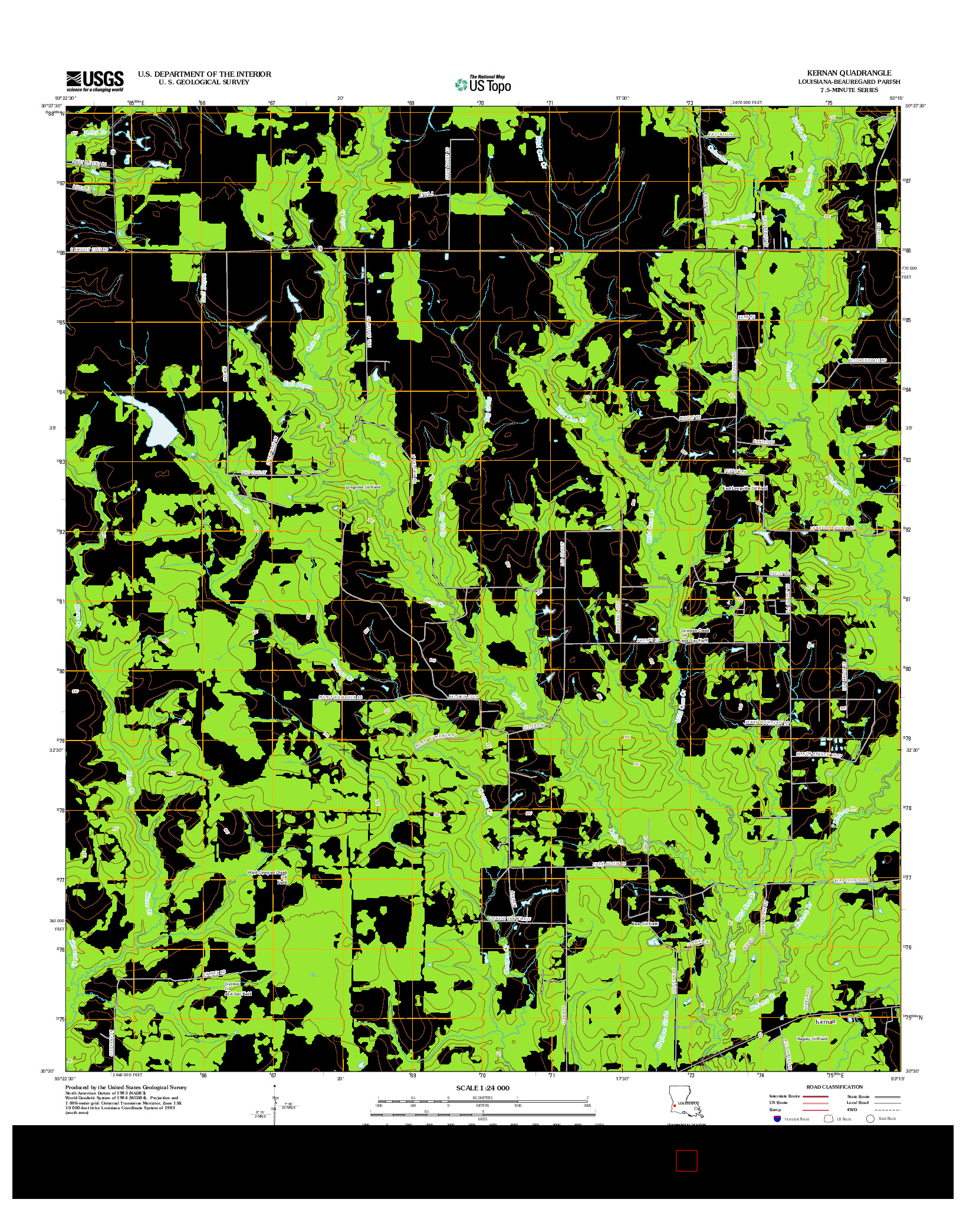 USGS US TOPO 7.5-MINUTE MAP FOR KERNAN, LA 2012