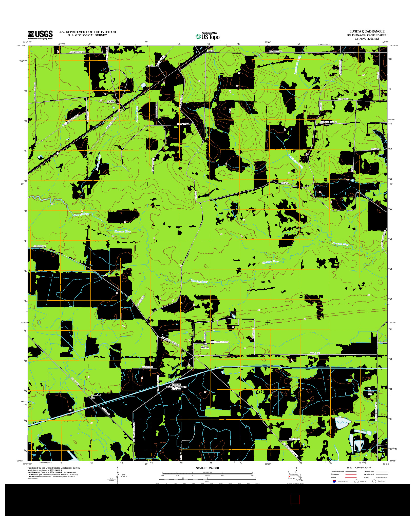USGS US TOPO 7.5-MINUTE MAP FOR LUNITA, LA 2012