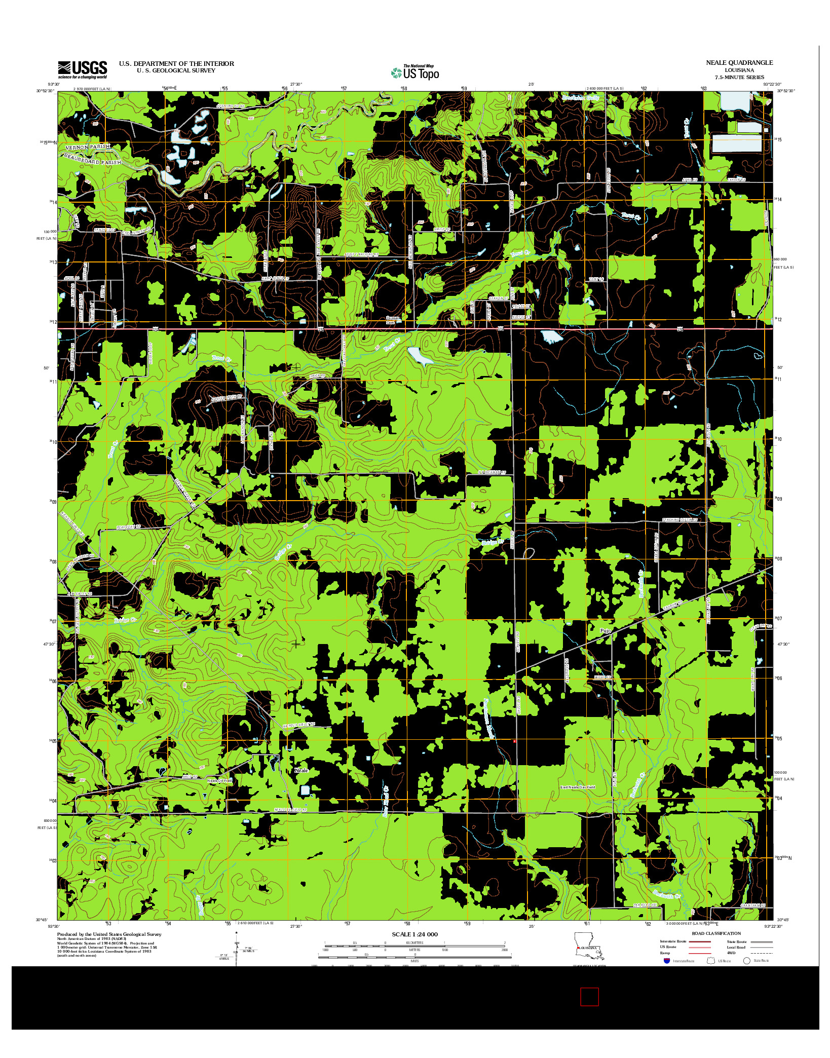 USGS US TOPO 7.5-MINUTE MAP FOR NEALE, LA 2012