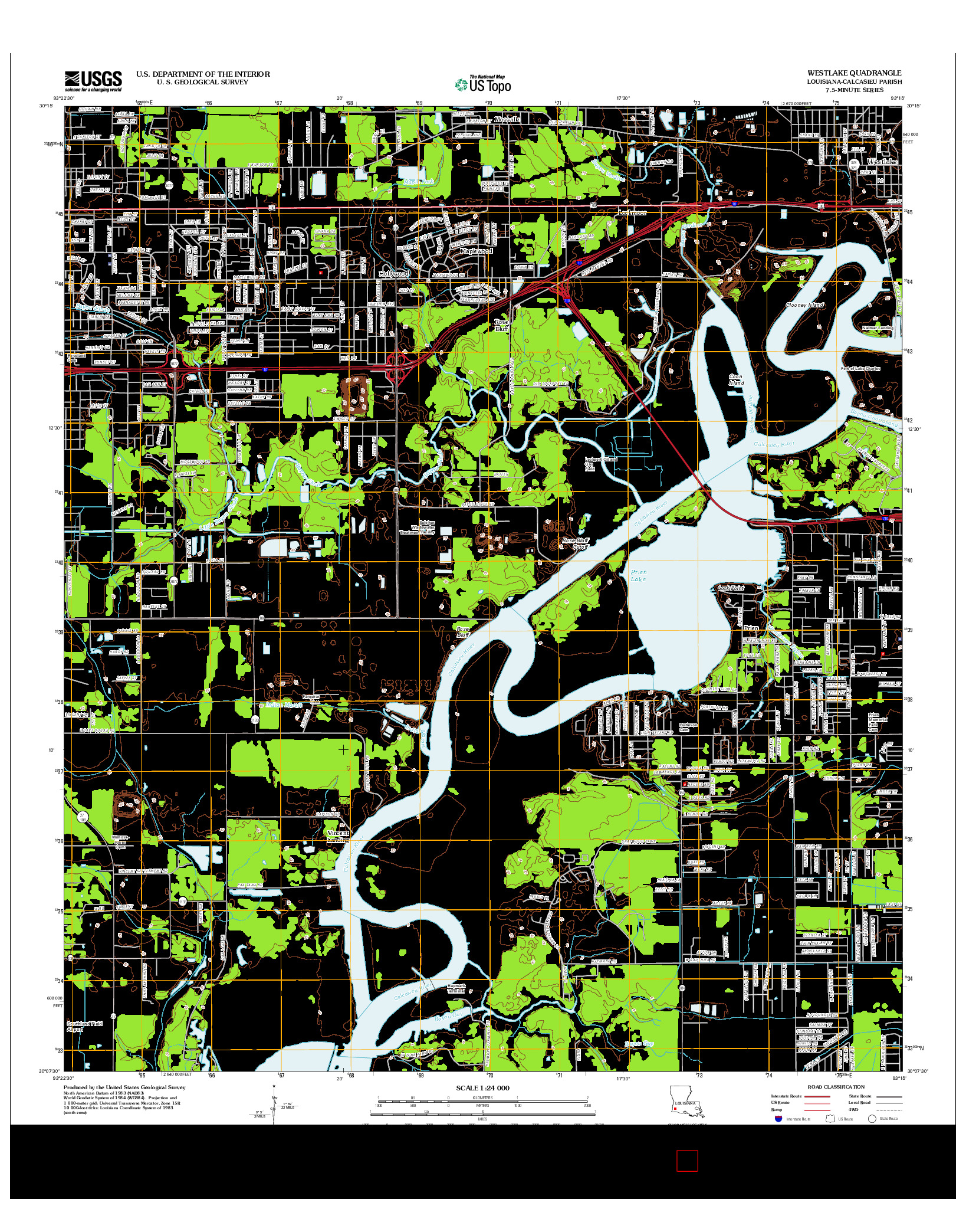 USGS US TOPO 7.5-MINUTE MAP FOR WESTLAKE, LA 2012