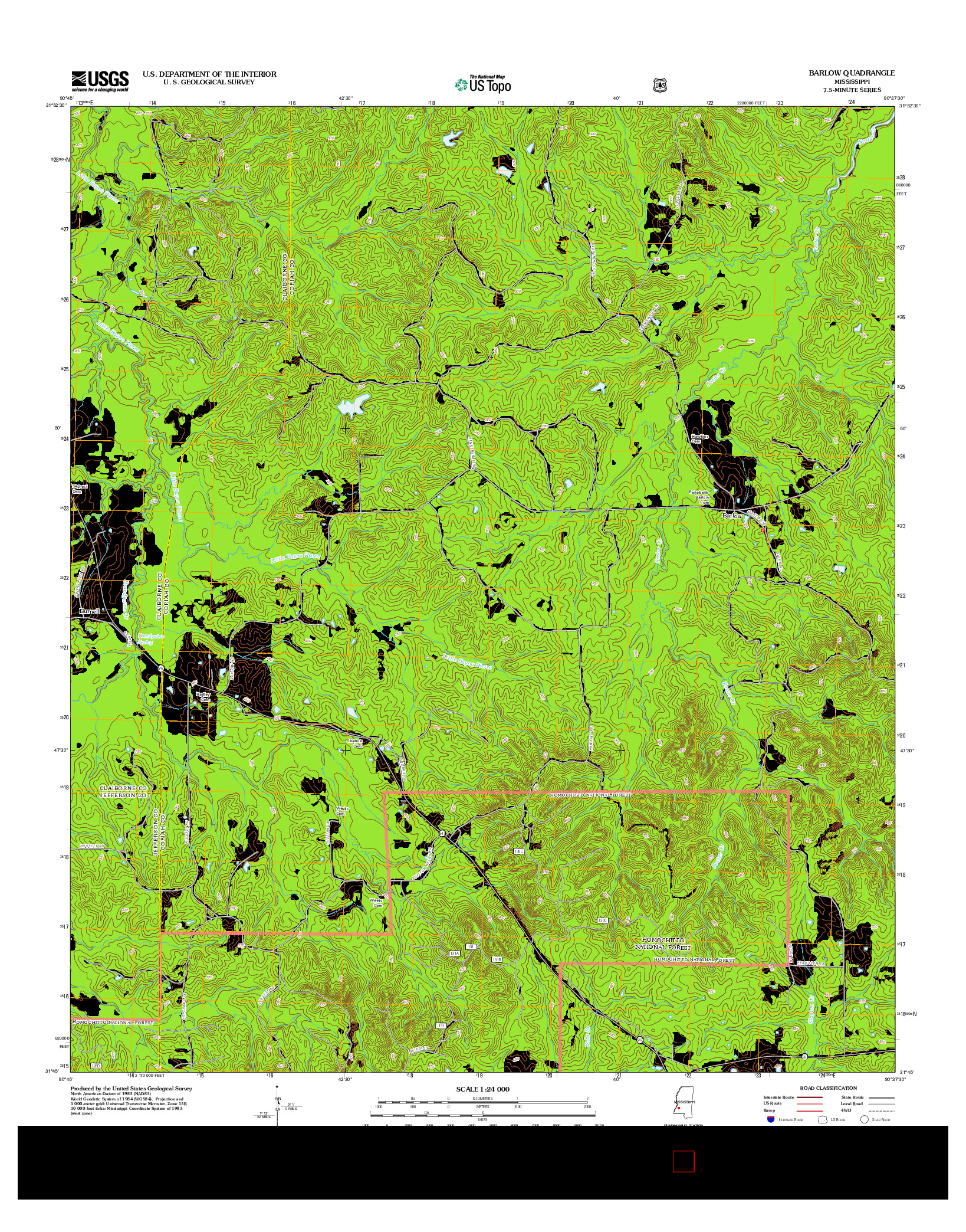 USGS US TOPO 7.5-MINUTE MAP FOR BARLOW, MS 2012