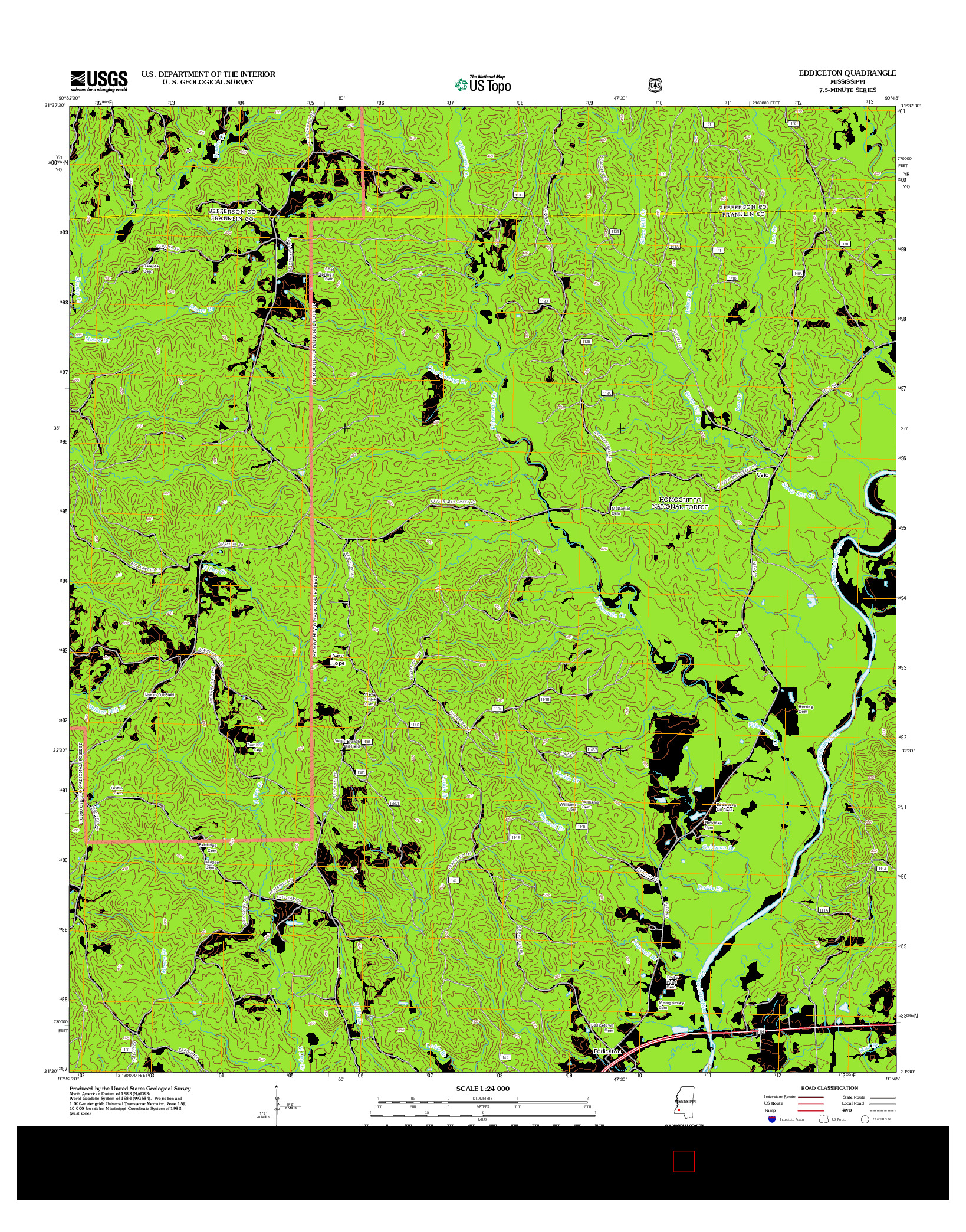 USGS US TOPO 7.5-MINUTE MAP FOR EDDICETON, MS 2012