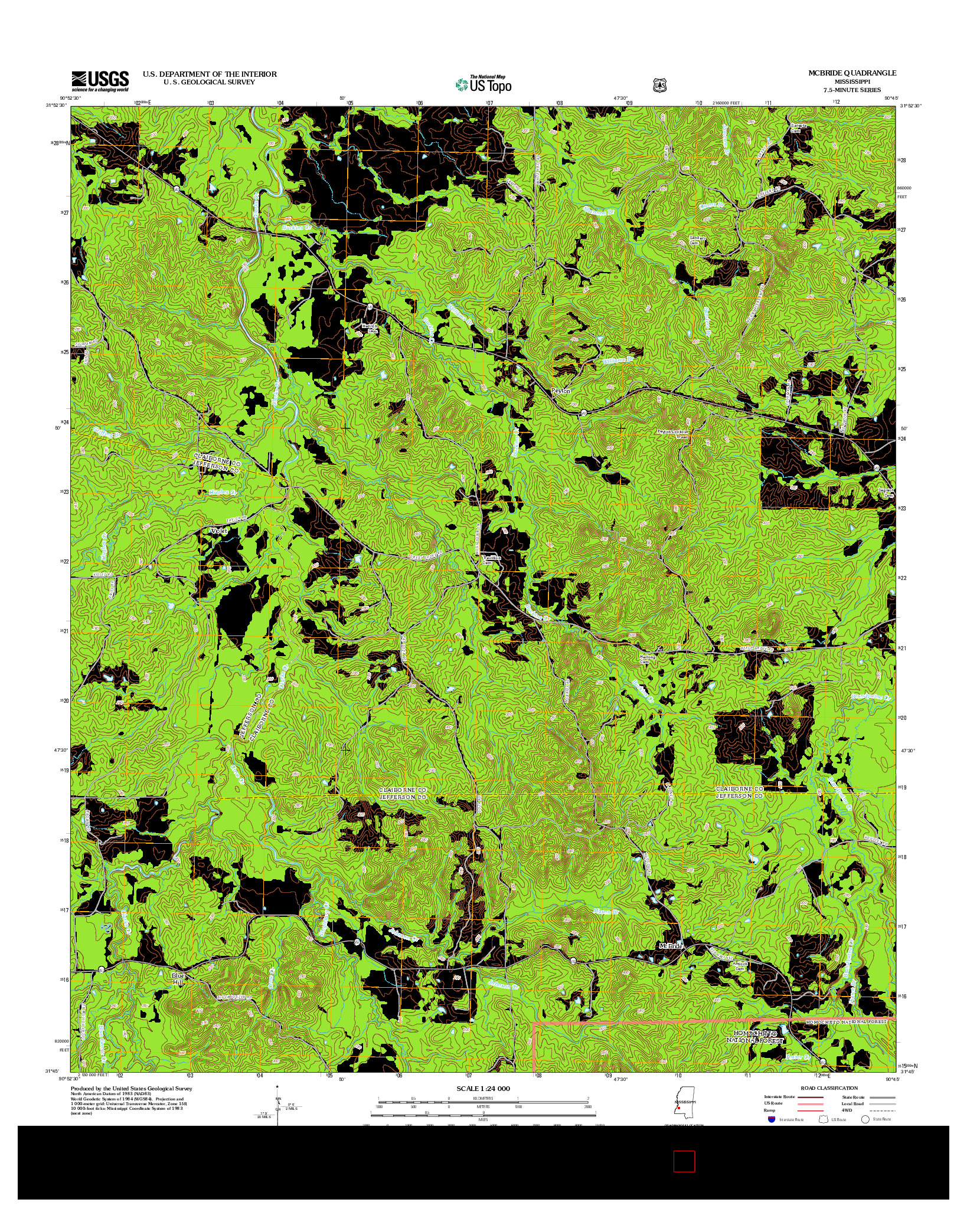 USGS US TOPO 7.5-MINUTE MAP FOR MCBRIDE, MS 2012