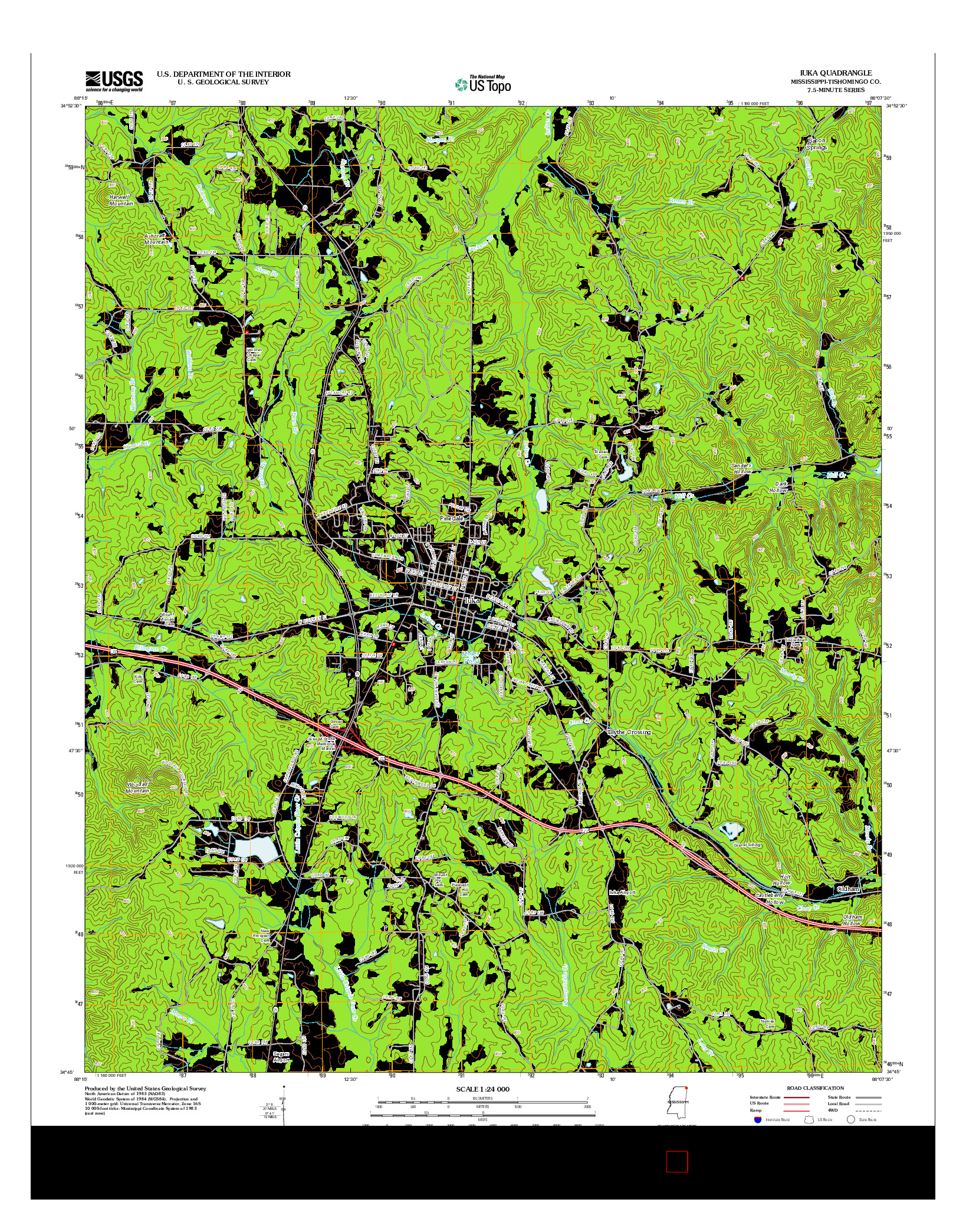 USGS US TOPO 7.5-MINUTE MAP FOR IUKA, MS 2012