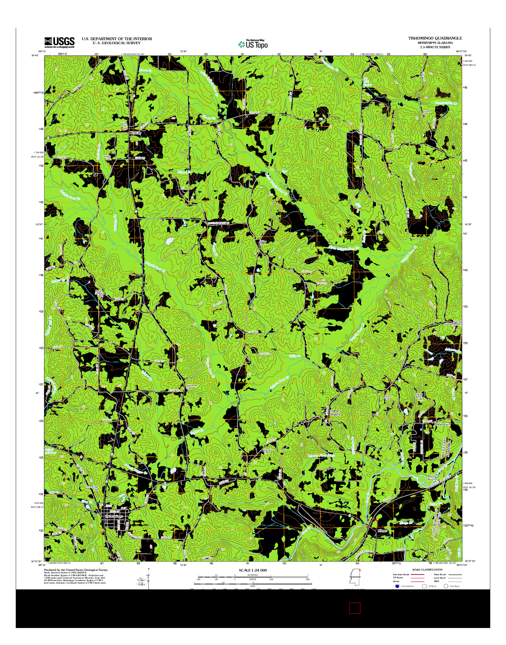 USGS US TOPO 7.5-MINUTE MAP FOR TISHOMINGO, MS-AL 2012