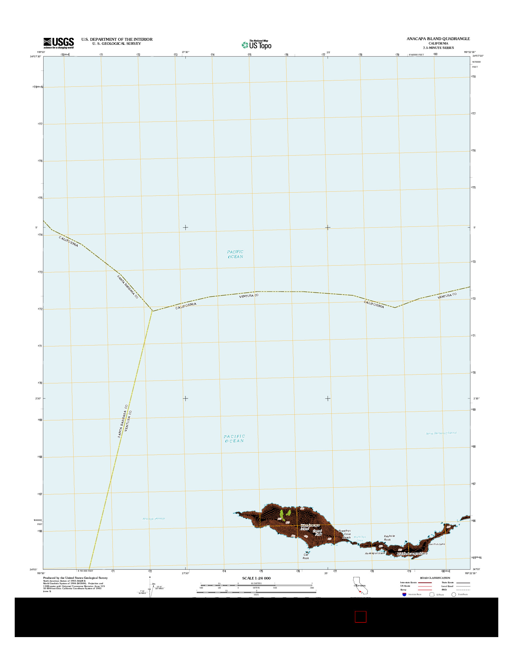 USGS US TOPO 7.5-MINUTE MAP FOR ANACAPA ISLAND, CA 2012