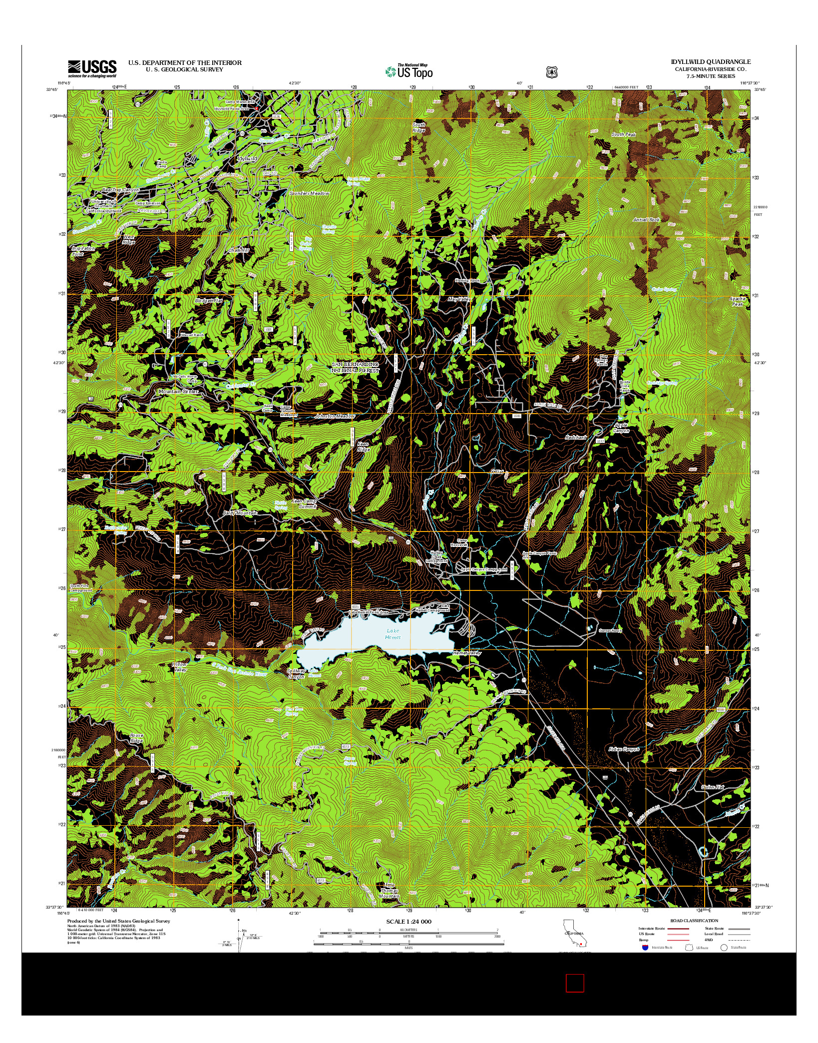 USGS US TOPO 7.5-MINUTE MAP FOR IDYLLWILD, CA 2012
