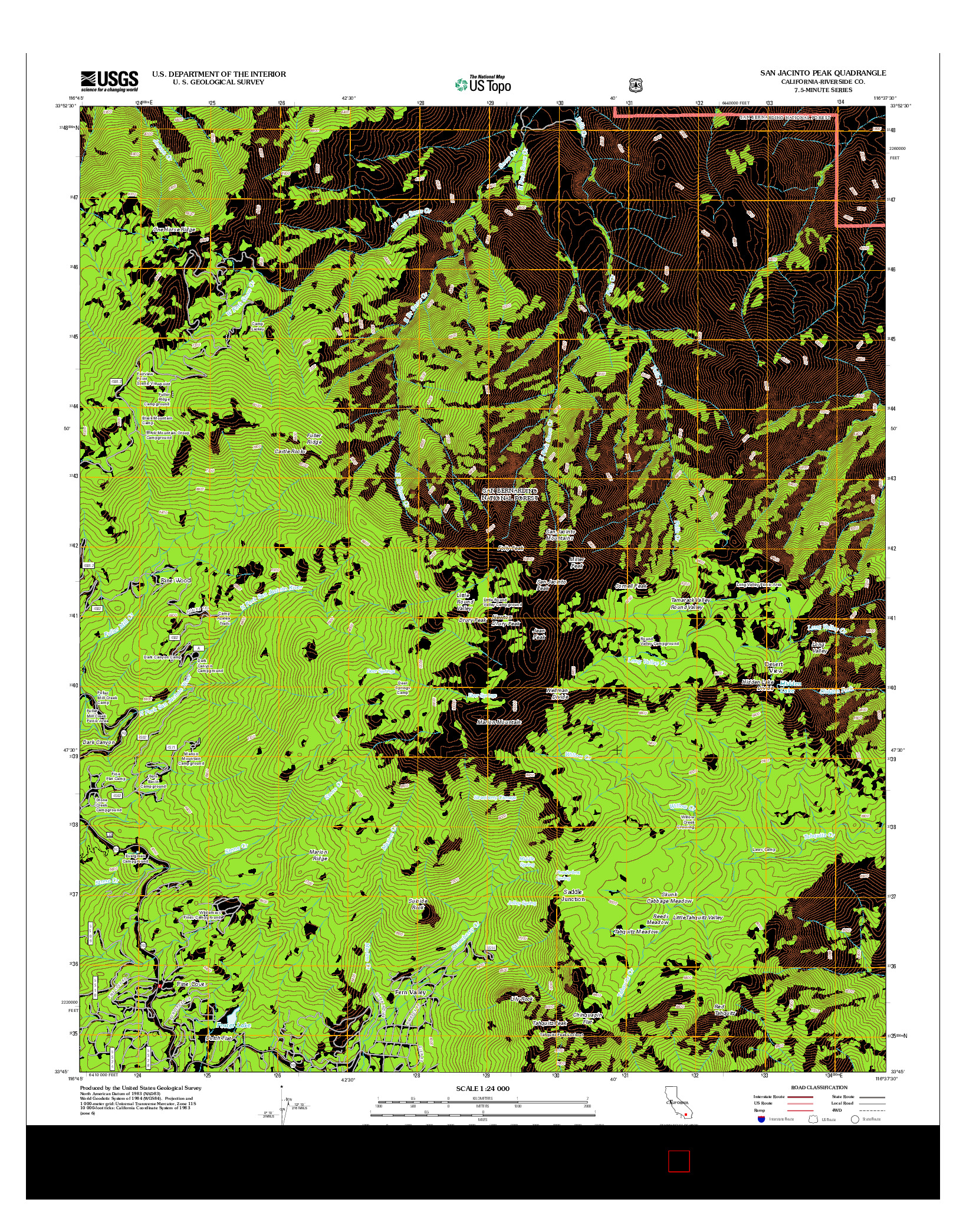 USGS US TOPO 7.5-MINUTE MAP FOR SAN JACINTO PEAK, CA 2012