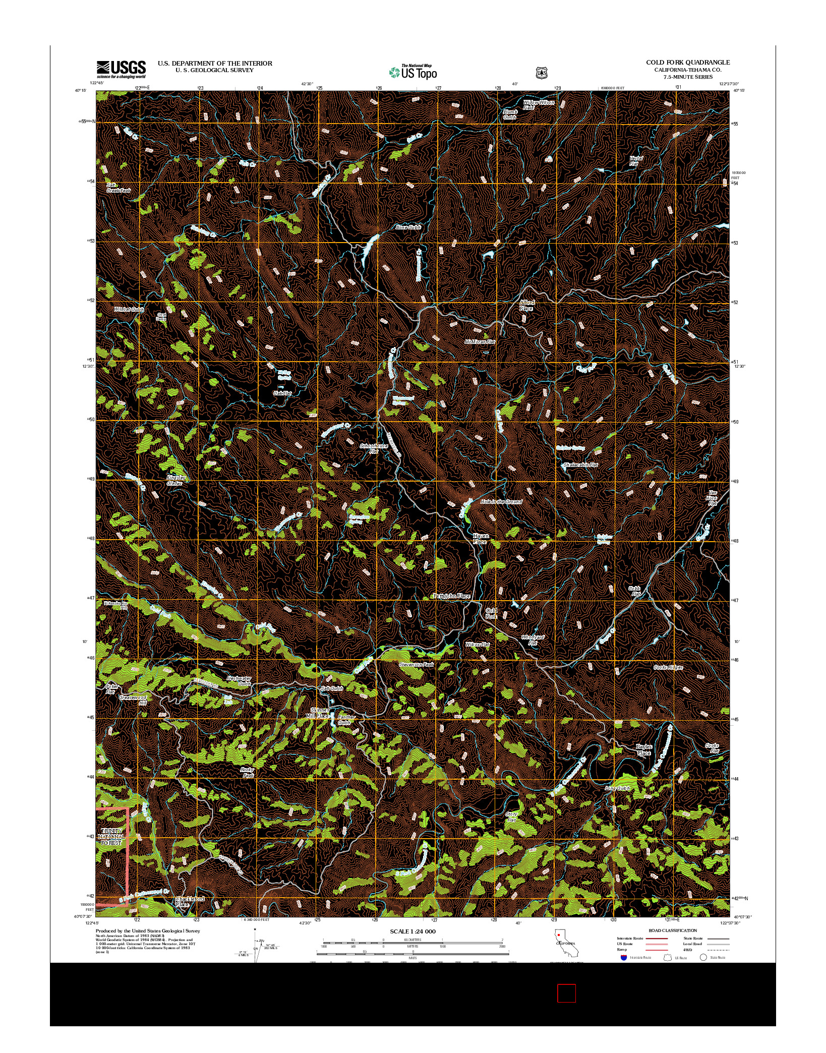 USGS US TOPO 7.5-MINUTE MAP FOR COLD FORK, CA 2012