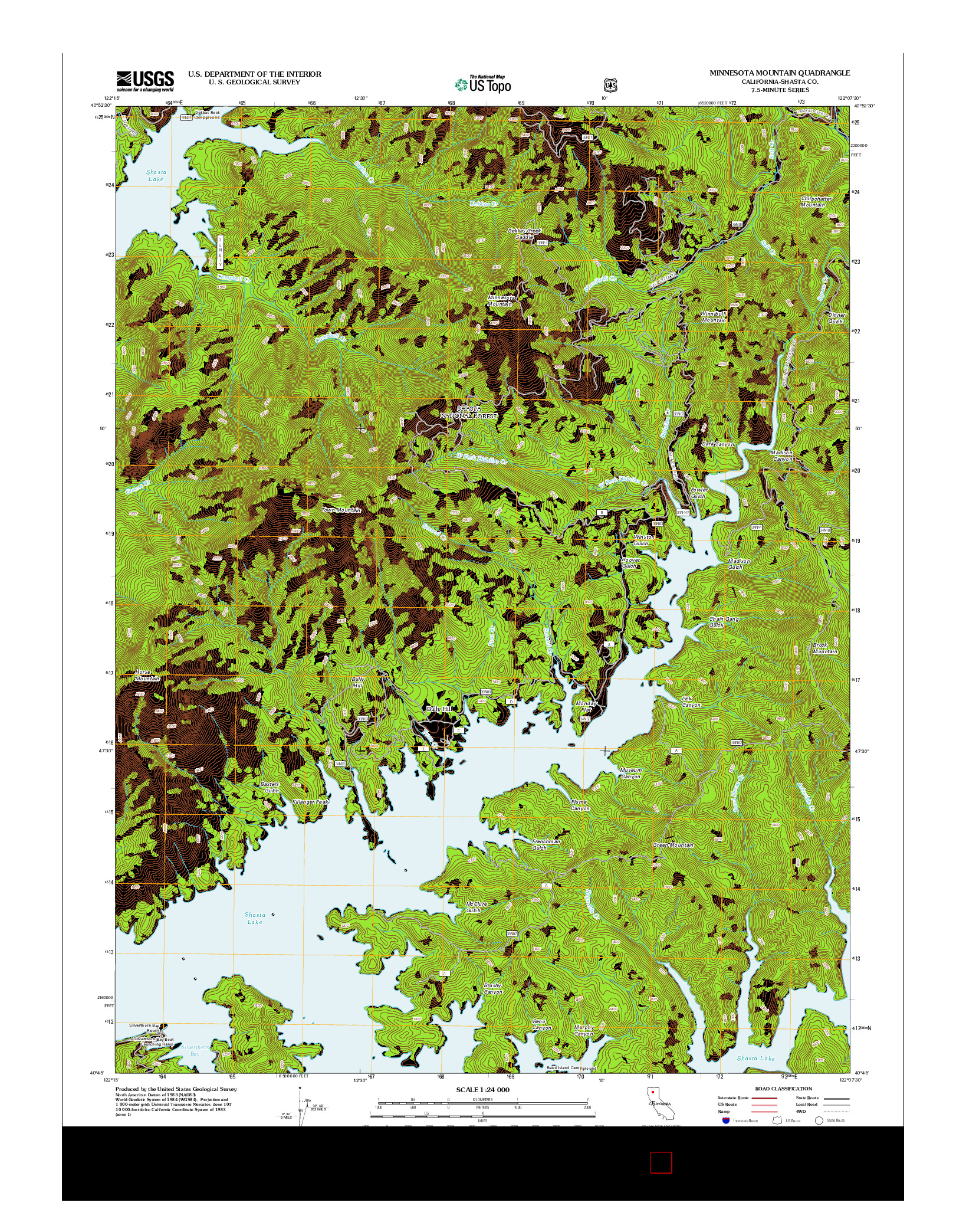 USGS US TOPO 7.5-MINUTE MAP FOR MINNESOTA MOUNTAIN, CA 2012