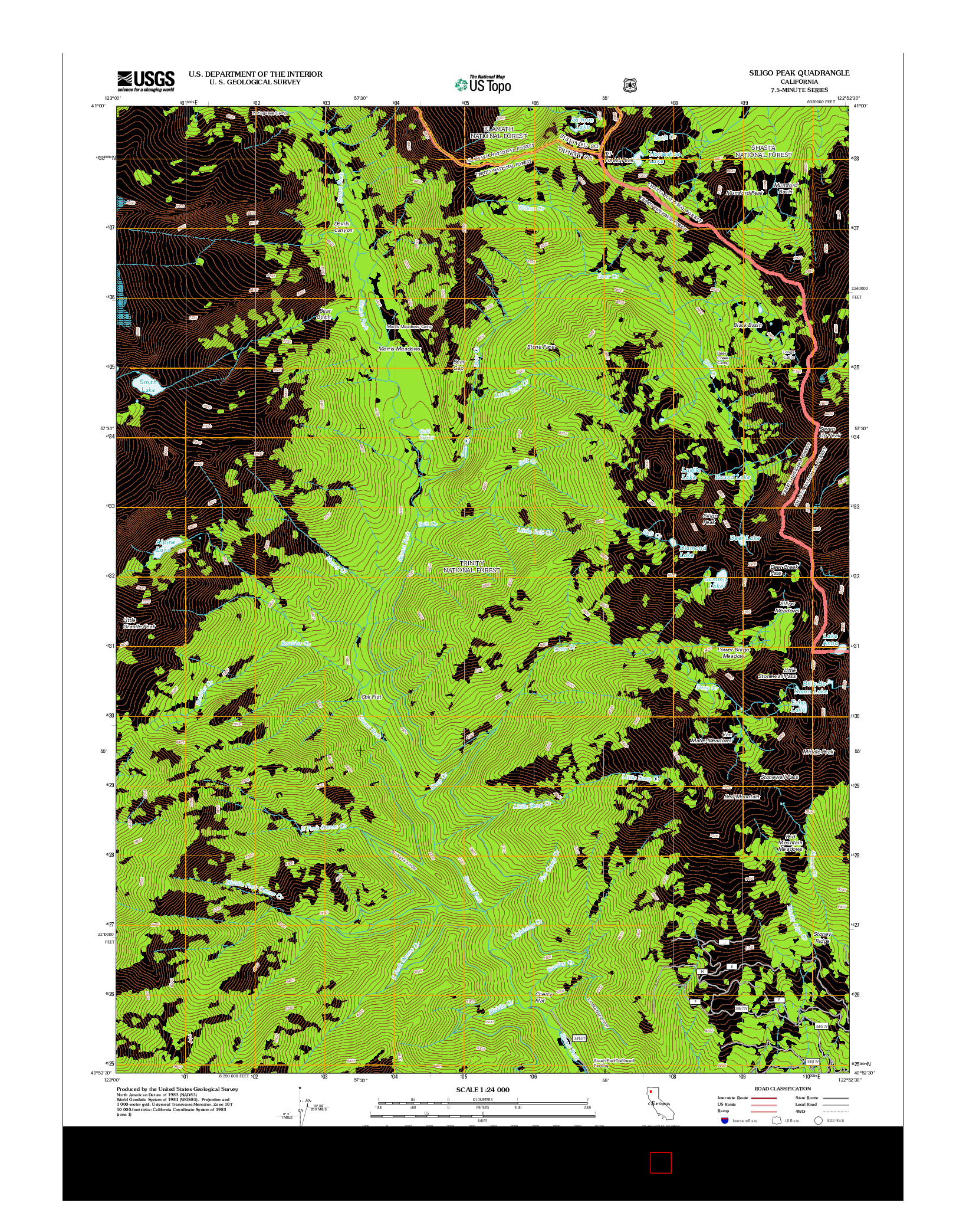 USGS US TOPO 7.5-MINUTE MAP FOR SILIGO PEAK, CA 2012