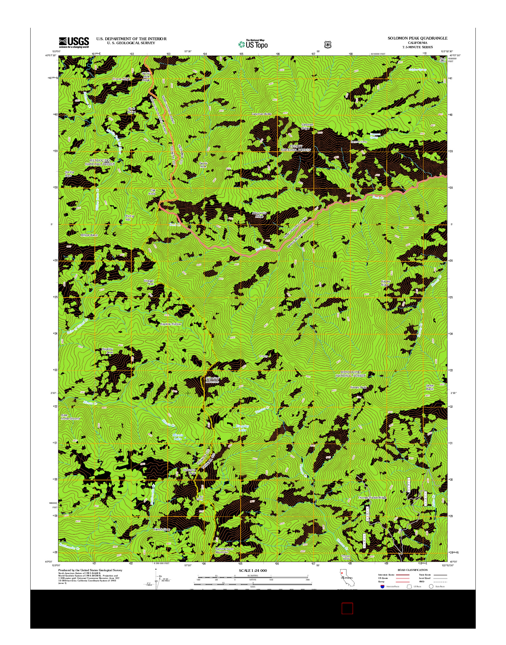 USGS US TOPO 7.5-MINUTE MAP FOR SOLOMON PEAK, CA 2012