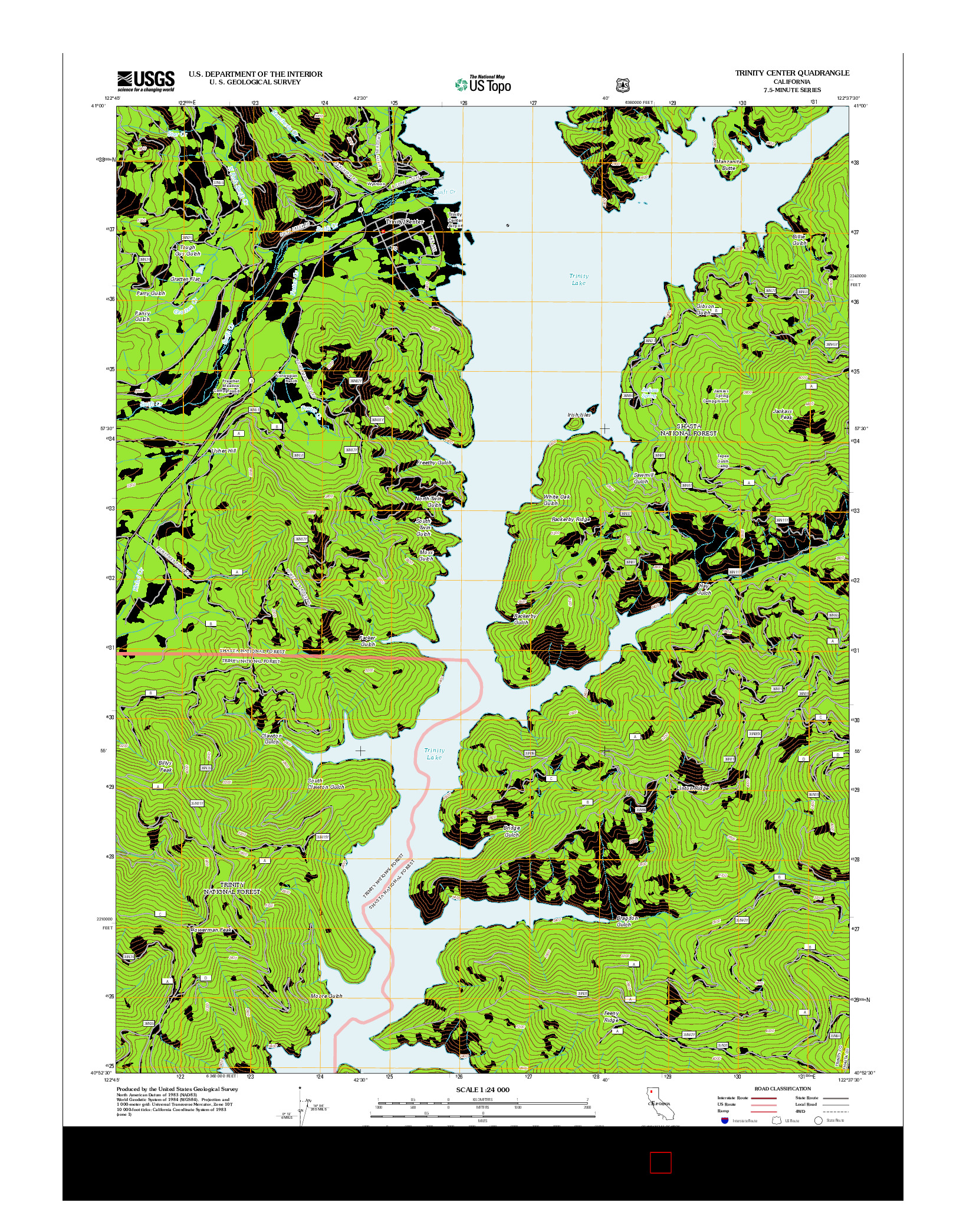 USGS US TOPO 7.5-MINUTE MAP FOR TRINITY CENTER, CA 2012