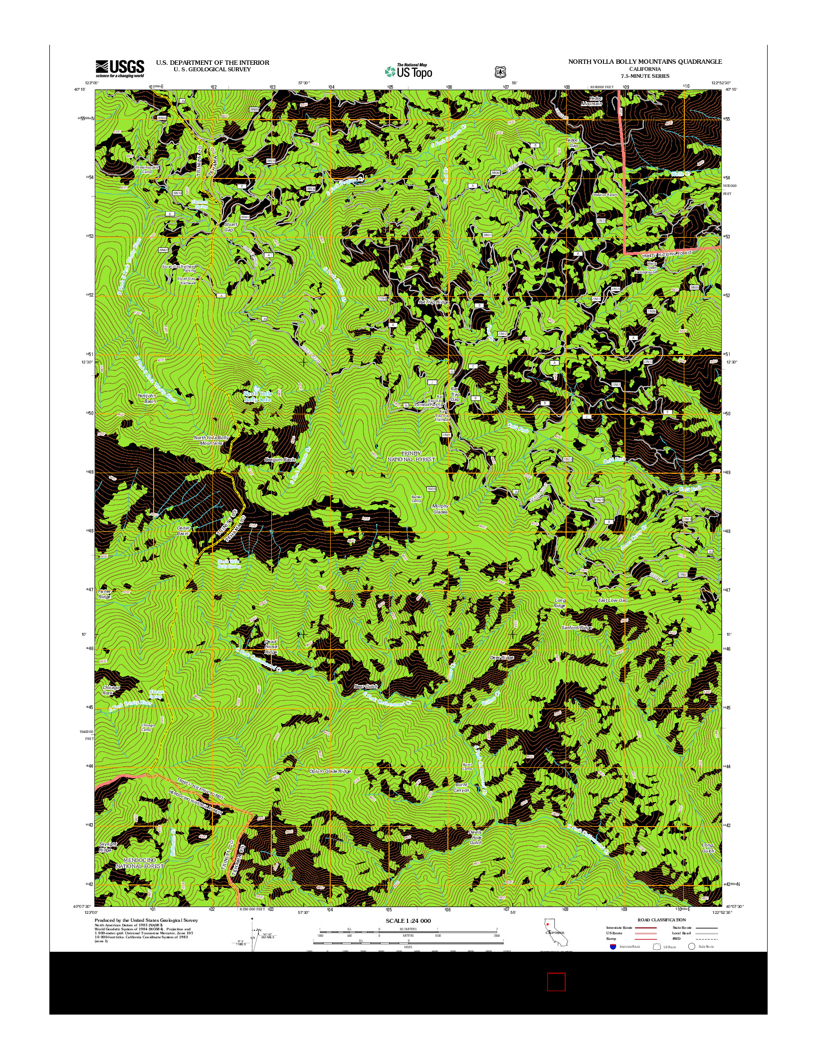 USGS US TOPO 7.5-MINUTE MAP FOR NORTH YOLLA BOLLY MOUNTAINS, CA 2012