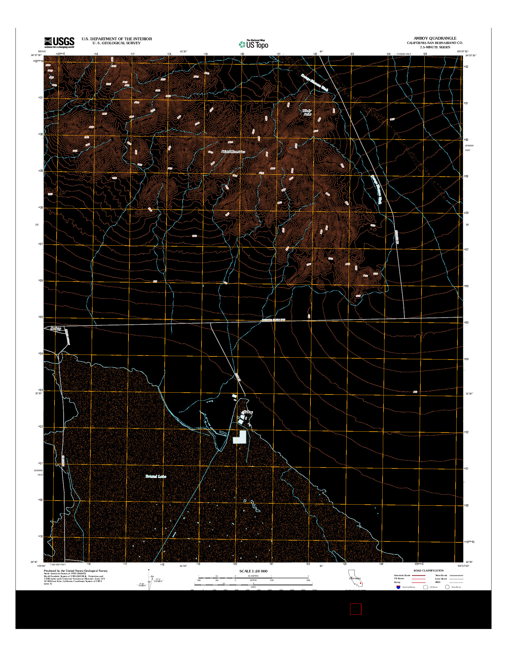 USGS US TOPO 7.5-MINUTE MAP FOR AMBOY, CA 2012