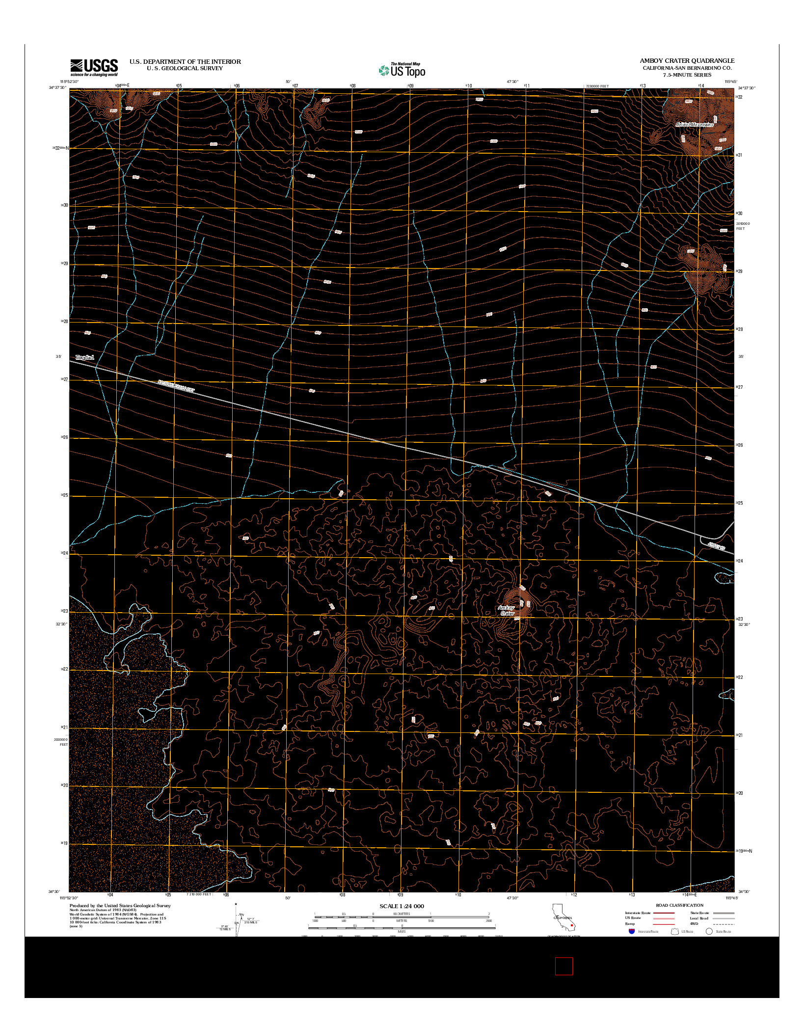 USGS US TOPO 7.5-MINUTE MAP FOR AMBOY CRATER, CA 2012