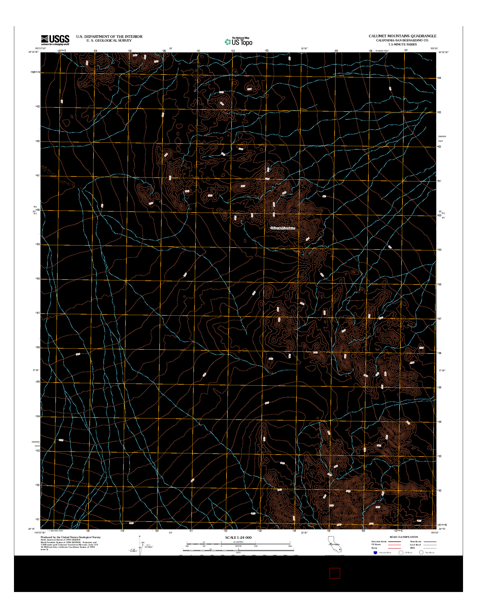 USGS US TOPO 7.5-MINUTE MAP FOR CALUMET MOUNTAINS, CA 2012