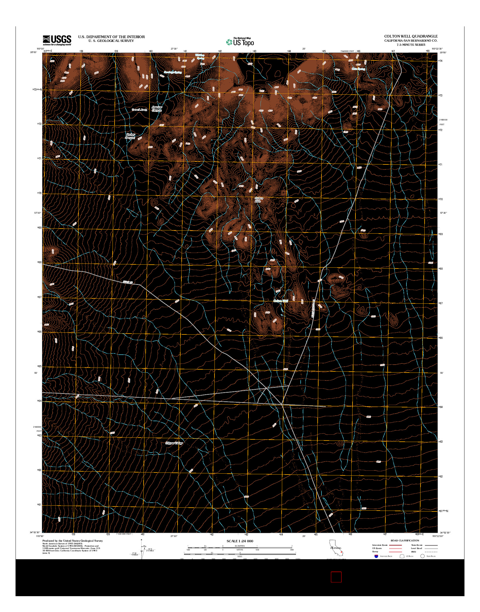 USGS US TOPO 7.5-MINUTE MAP FOR COLTON WELL, CA 2012