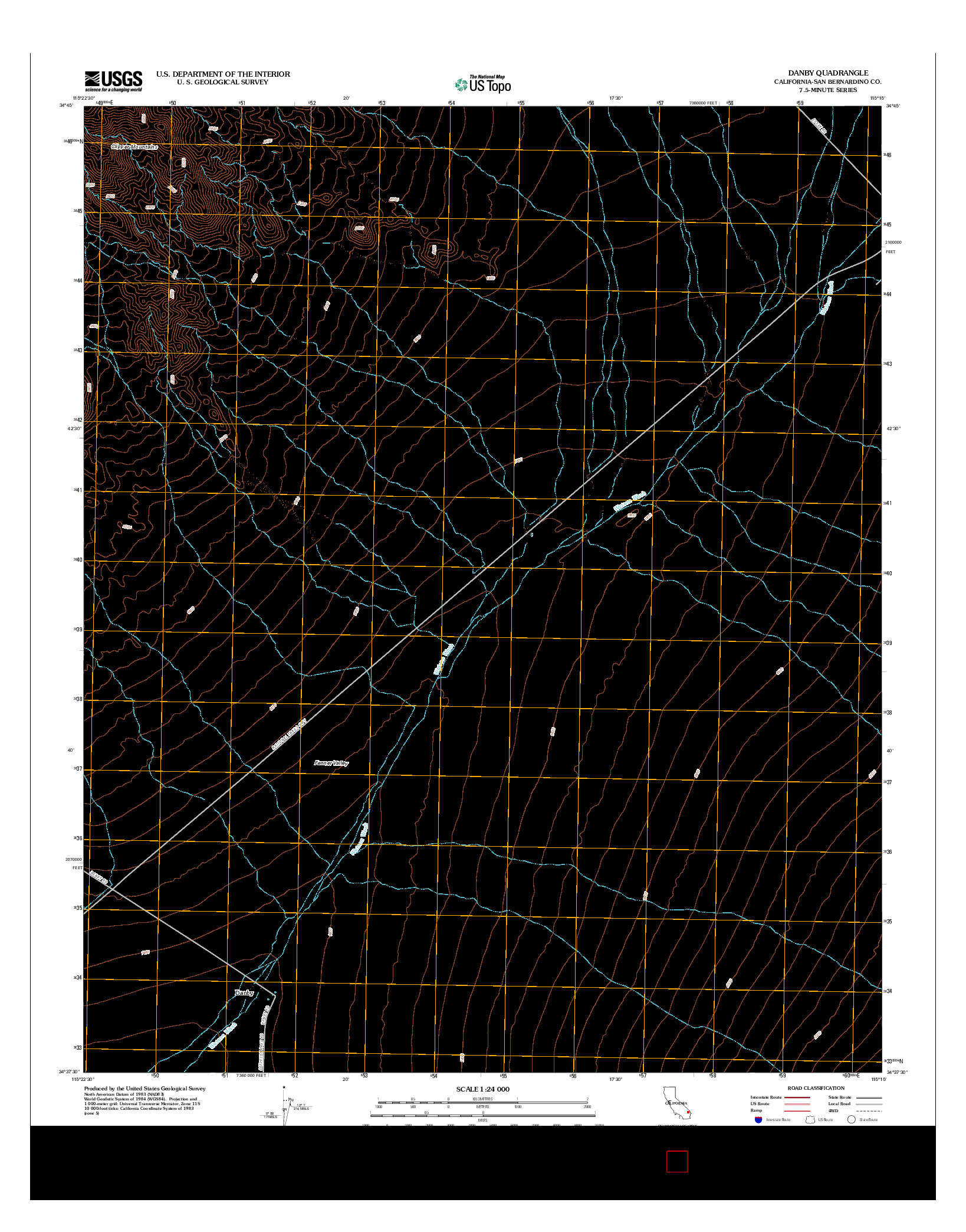 USGS US TOPO 7.5-MINUTE MAP FOR DANBY, CA 2012