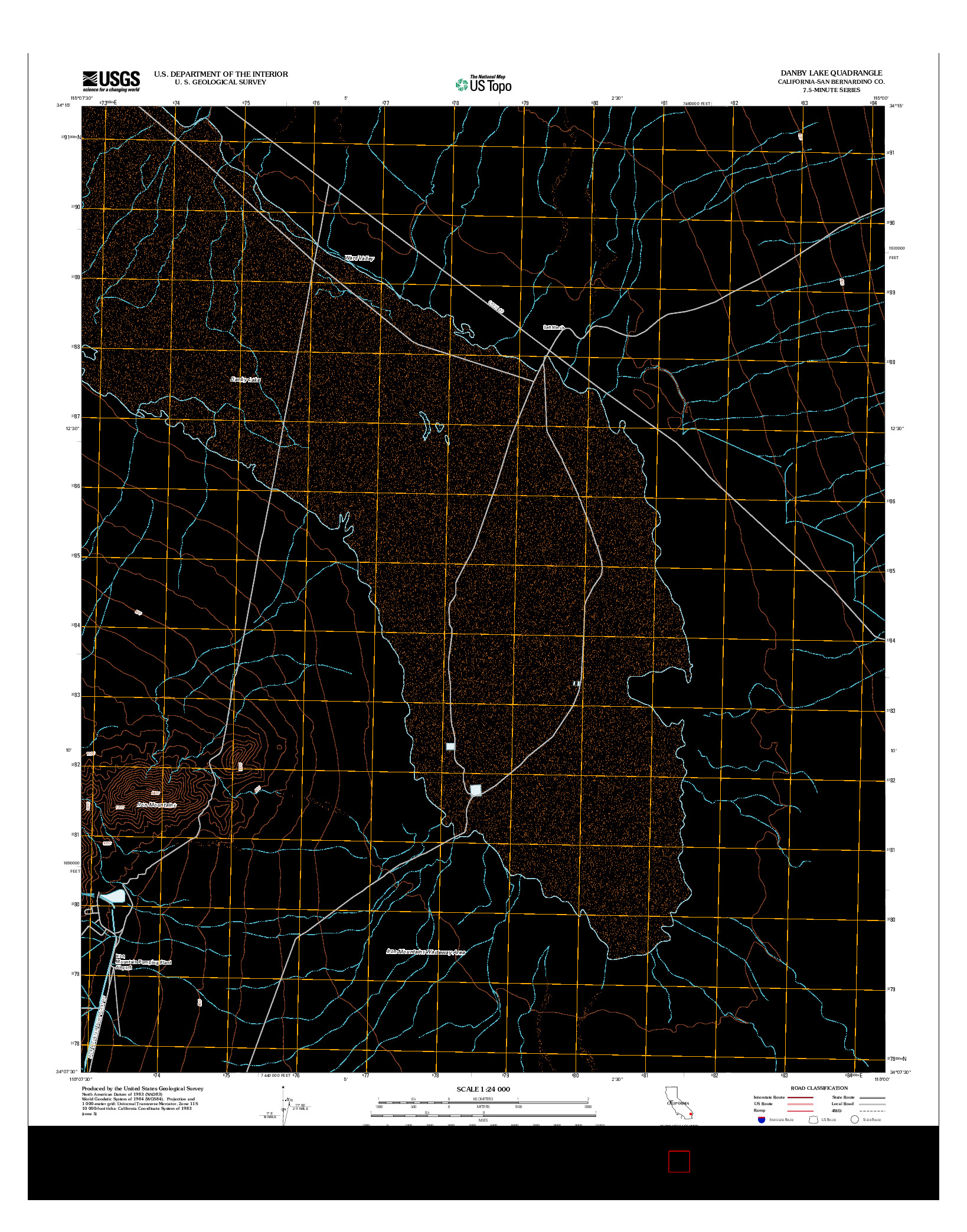 USGS US TOPO 7.5-MINUTE MAP FOR DANBY LAKE, CA 2012