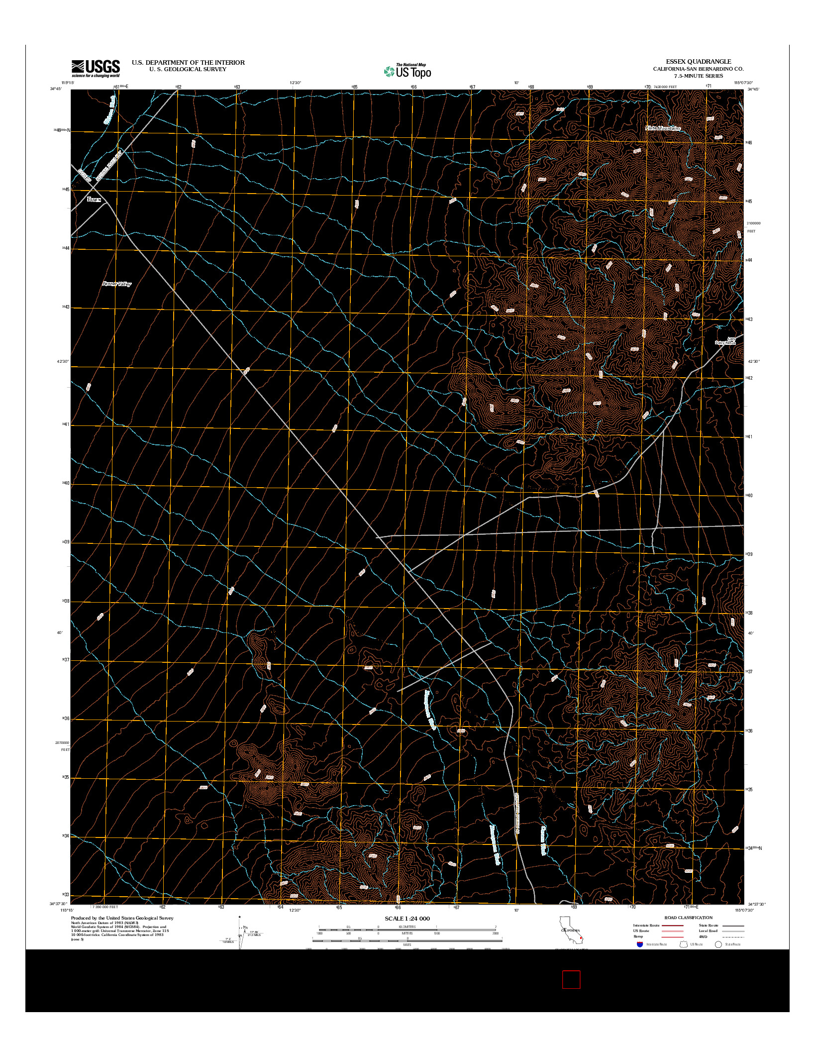 USGS US TOPO 7.5-MINUTE MAP FOR ESSEX, CA 2012