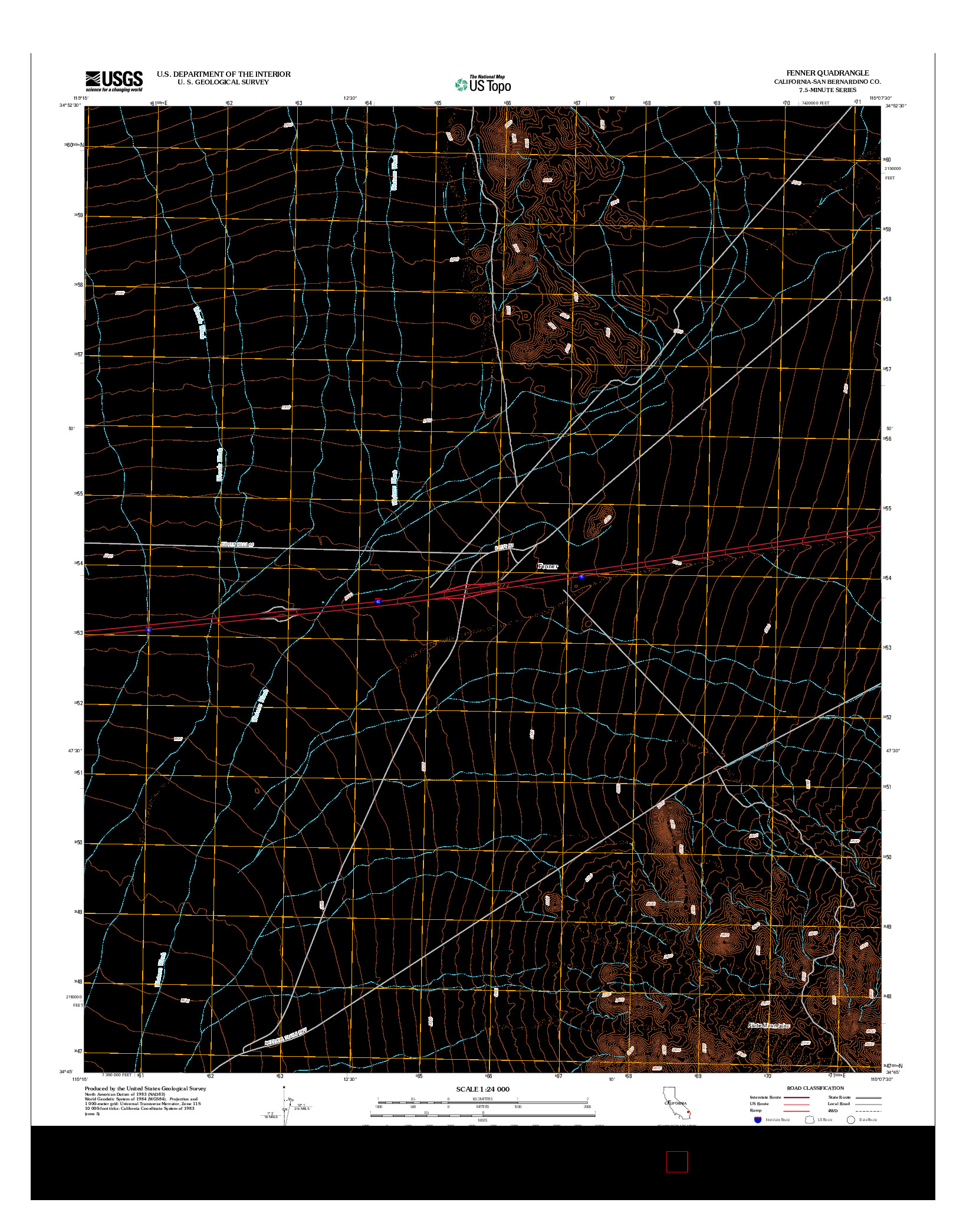 USGS US TOPO 7.5-MINUTE MAP FOR FENNER, CA 2012