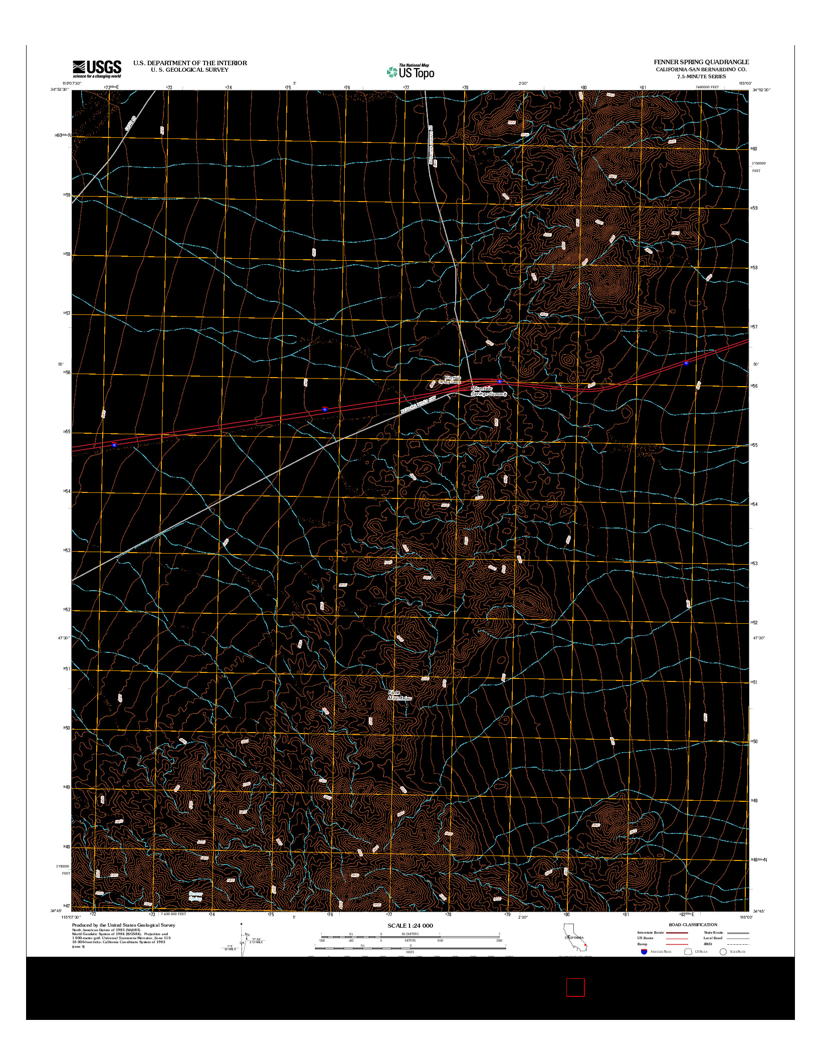 USGS US TOPO 7.5-MINUTE MAP FOR FENNER SPRING, CA 2012