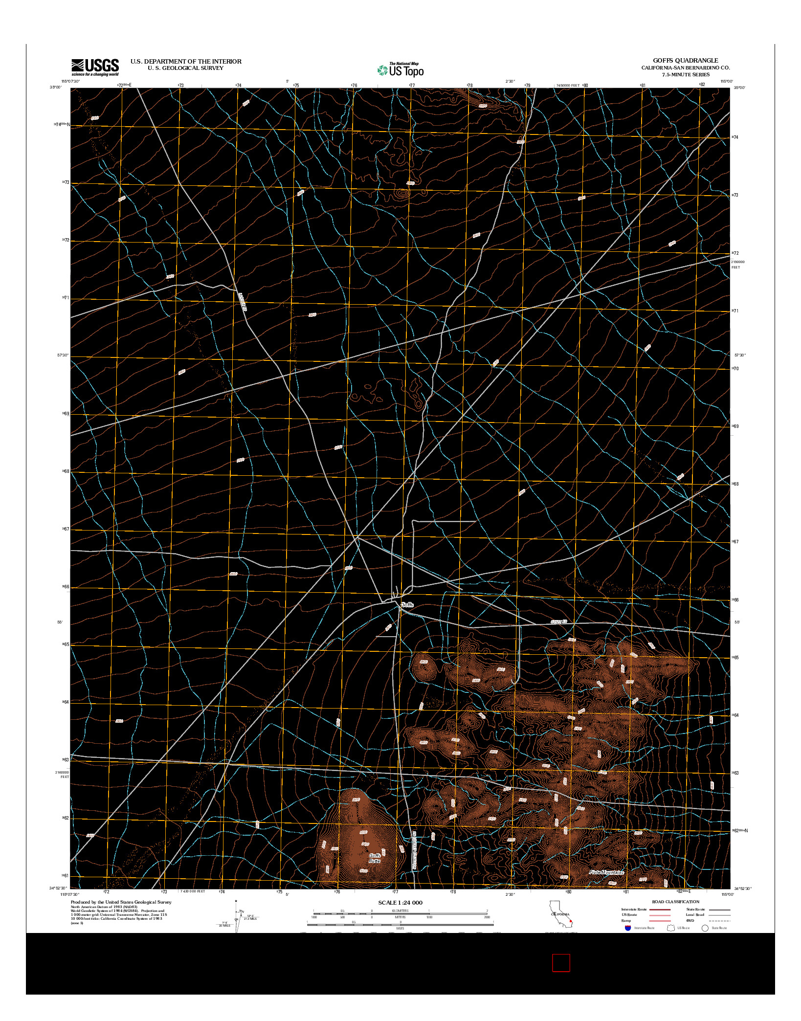 USGS US TOPO 7.5-MINUTE MAP FOR GOFFS, CA 2012