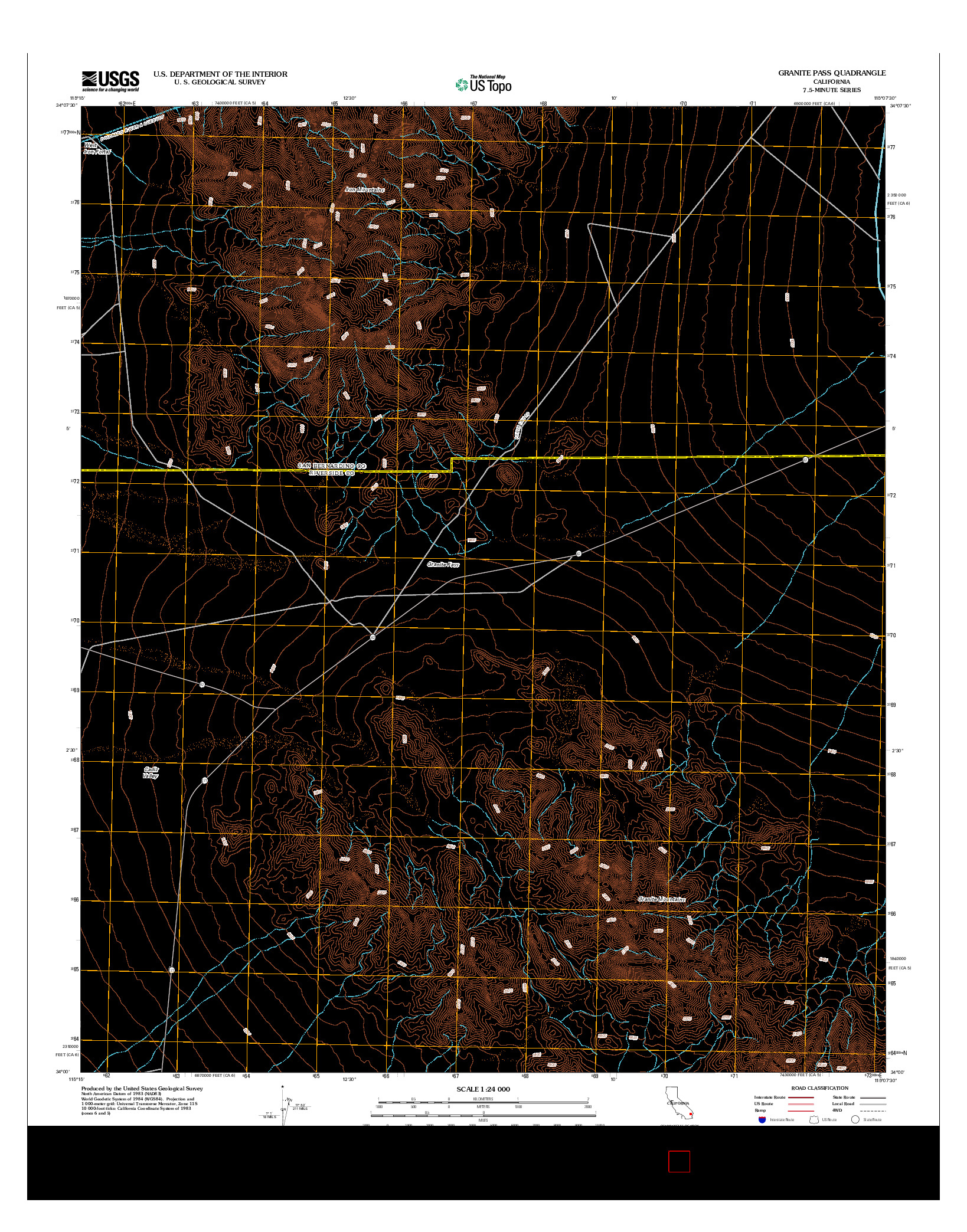 USGS US TOPO 7.5-MINUTE MAP FOR GRANITE PASS, CA 2012