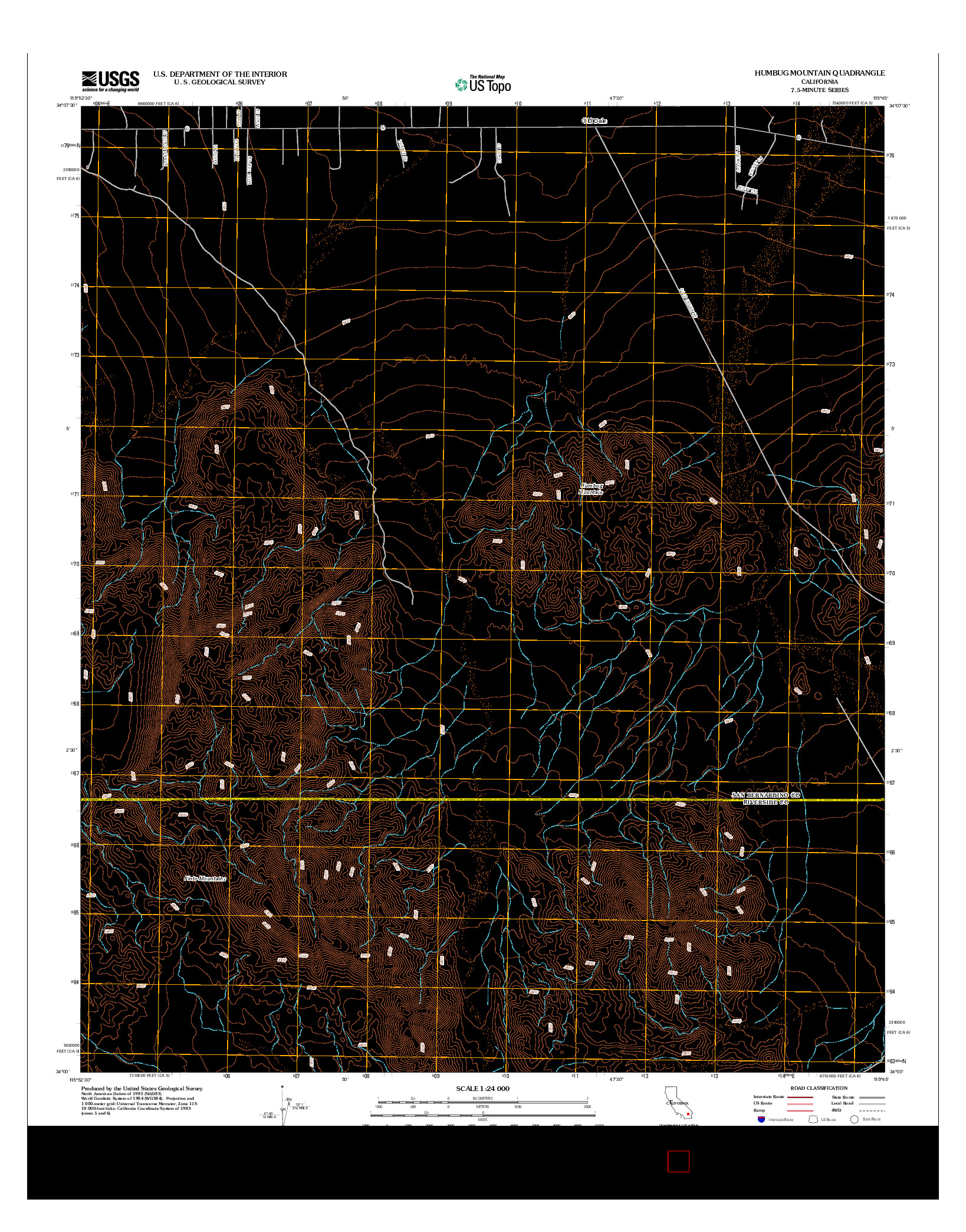 USGS US TOPO 7.5-MINUTE MAP FOR HUMBUG MOUNTAIN, CA 2012