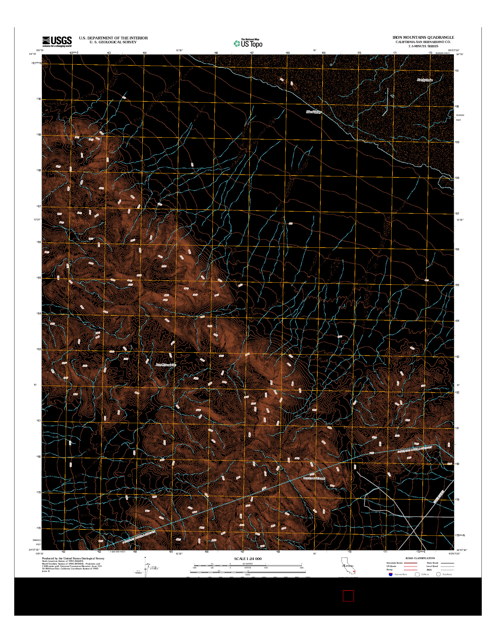 USGS US TOPO 7.5-MINUTE MAP FOR IRON MOUNTAINS, CA 2012