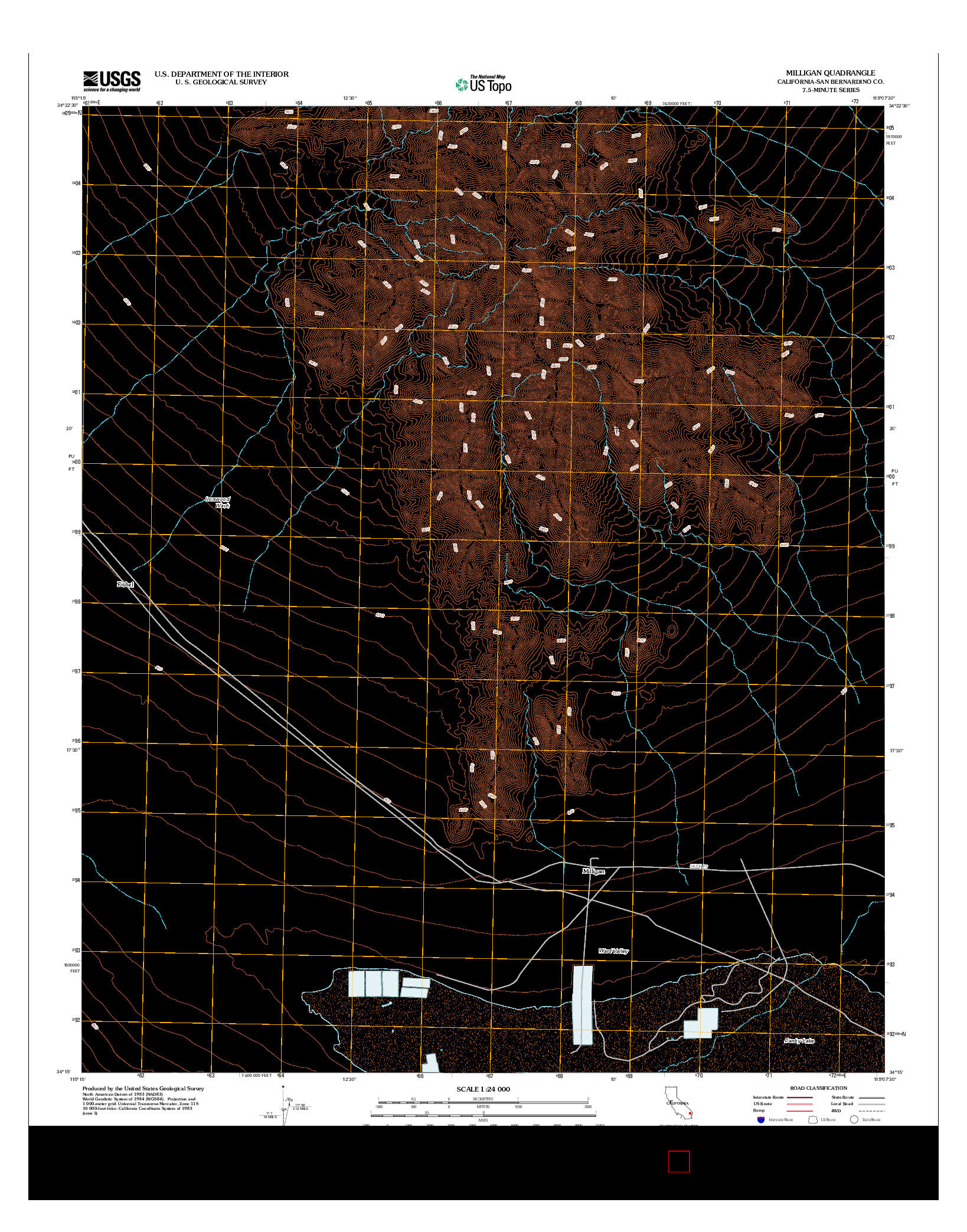 USGS US TOPO 7.5-MINUTE MAP FOR MILLIGAN, CA 2012