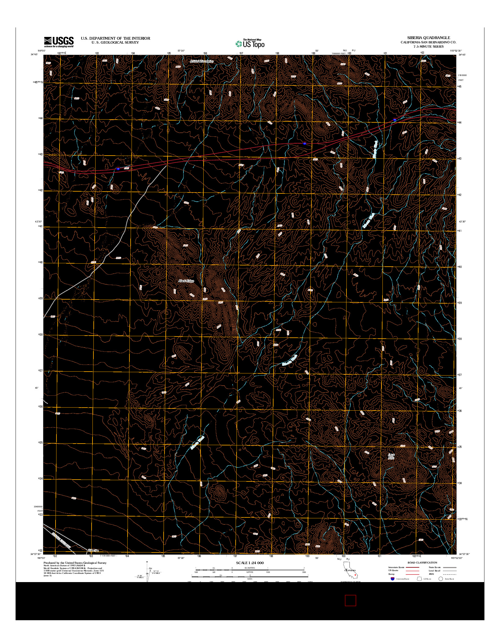 USGS US TOPO 7.5-MINUTE MAP FOR SIBERIA, CA 2012